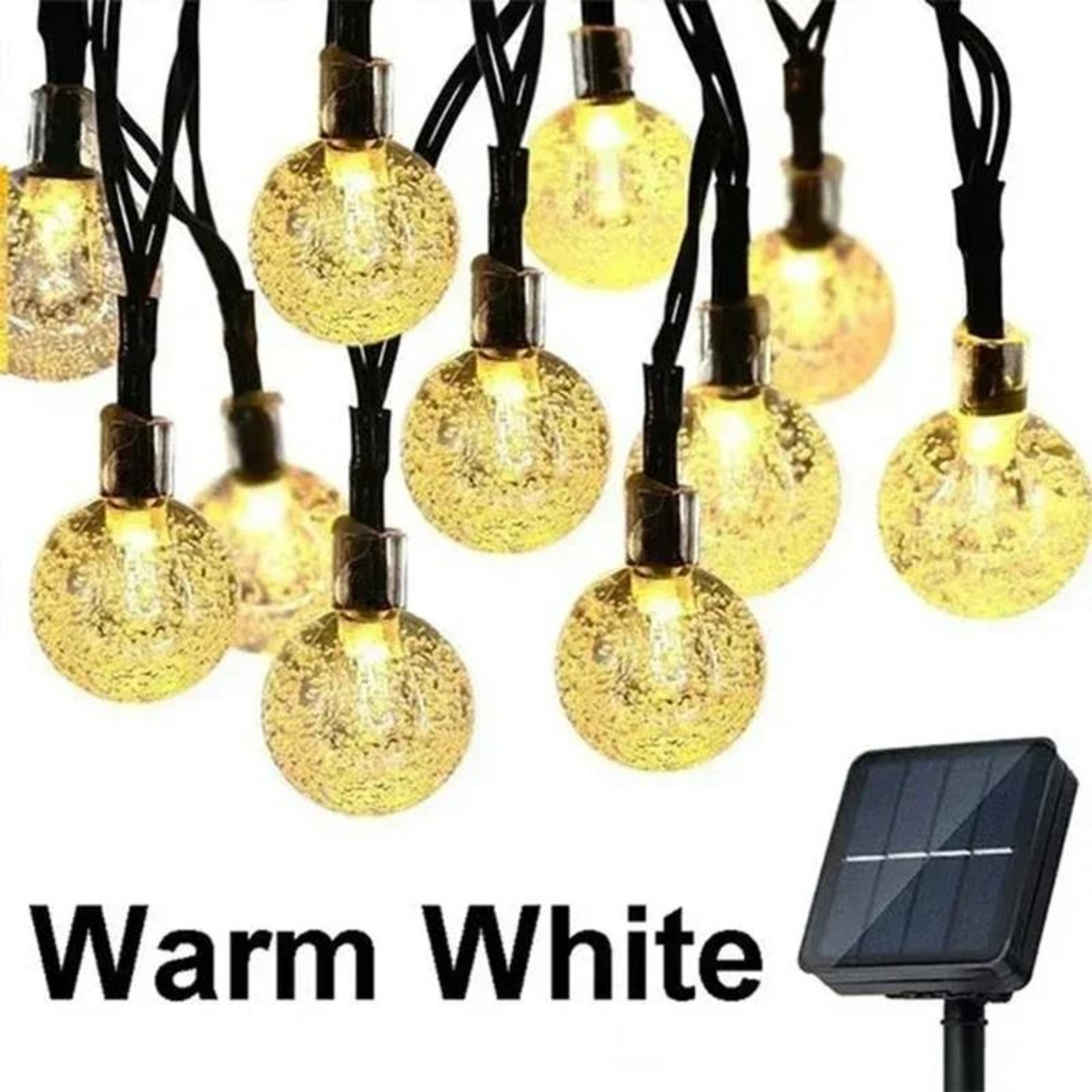 Solar Outdoor Crystal Ball String Lights Waterproof Fairy Garland For Garden Patio 6