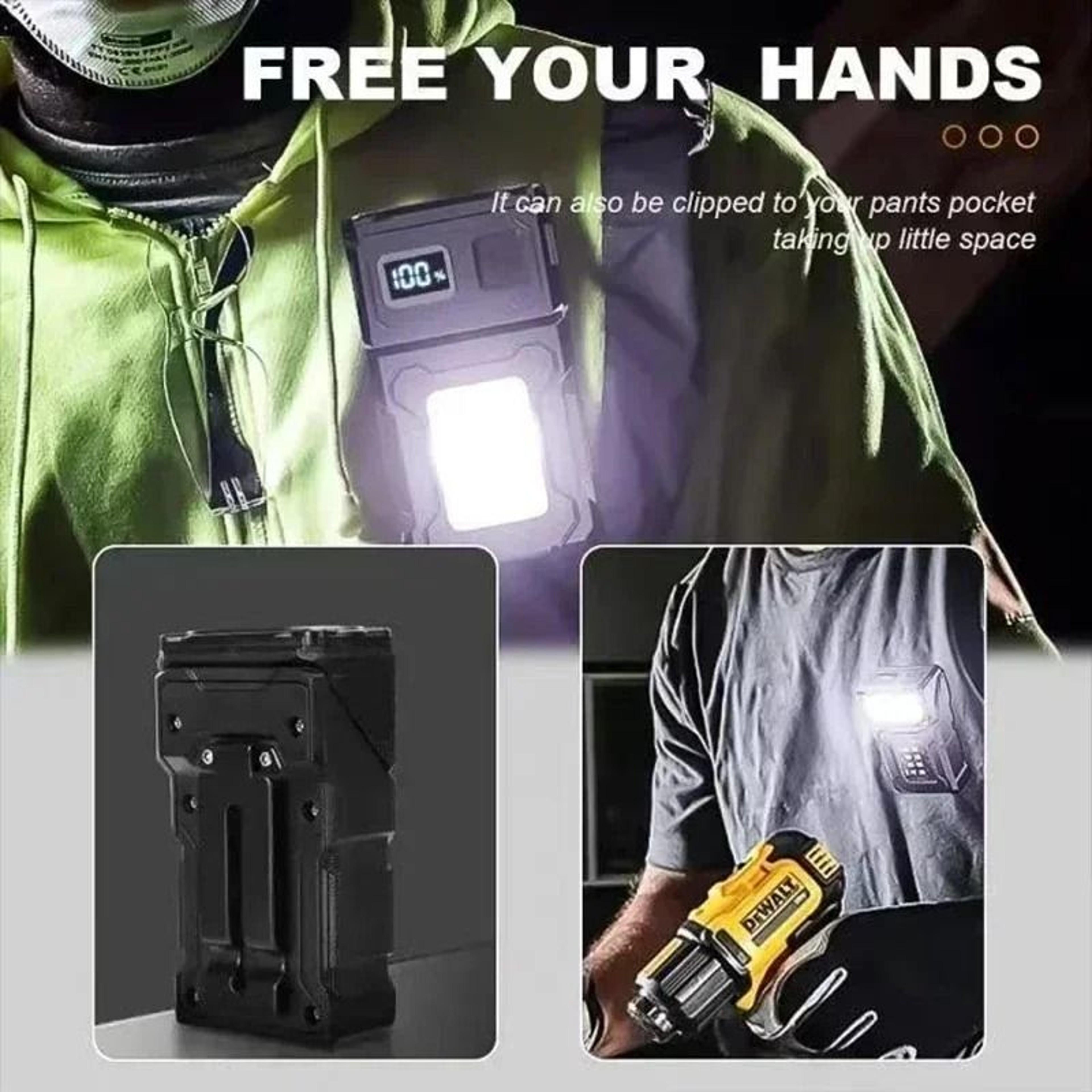 Mini USB Rechargeable LED Flashlight With Tail Magnet And COB Side Light 5