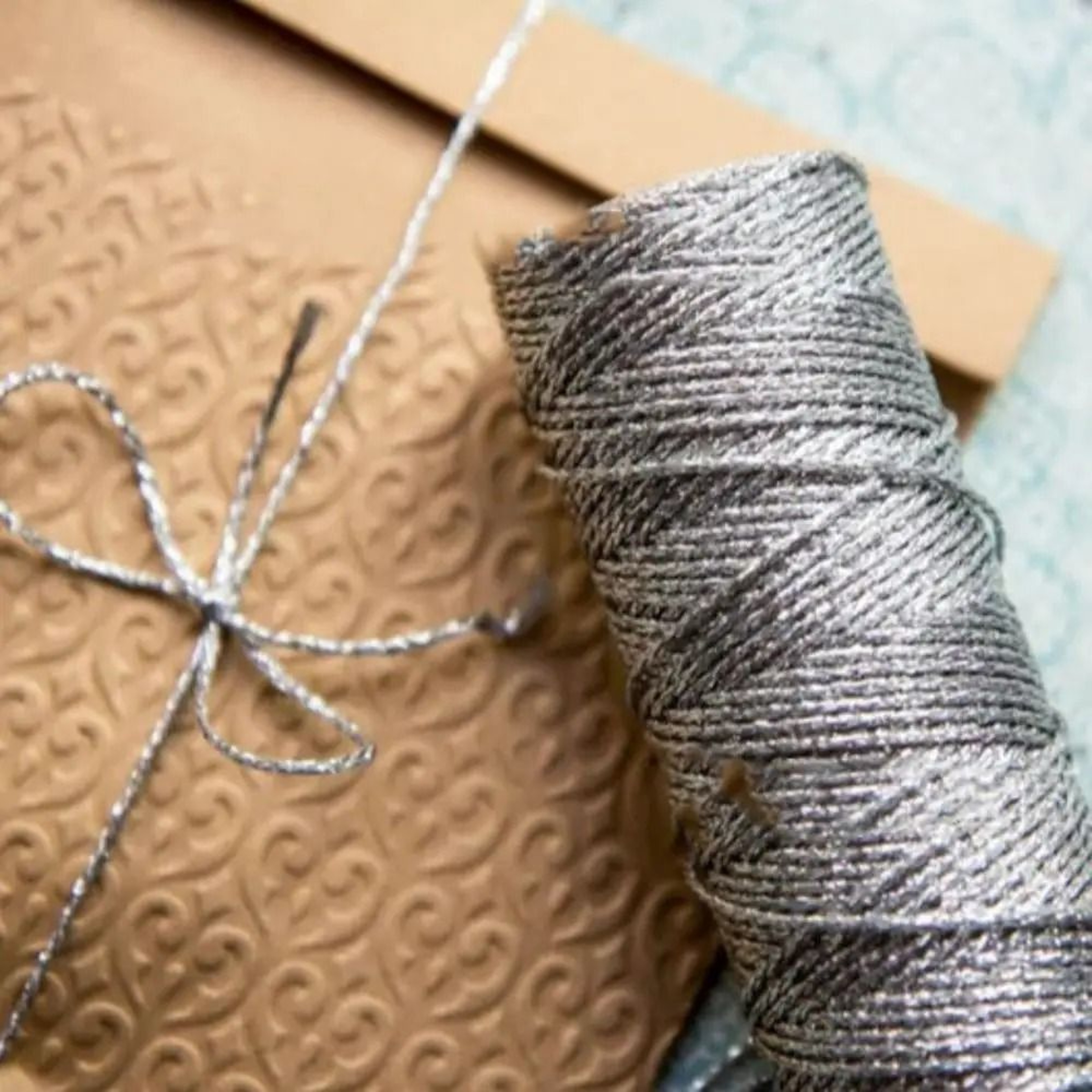 1mm Metallic Glitter Yarn Gold Silver Cord Thread For Knitting Crochet And Gift Wrapping 3