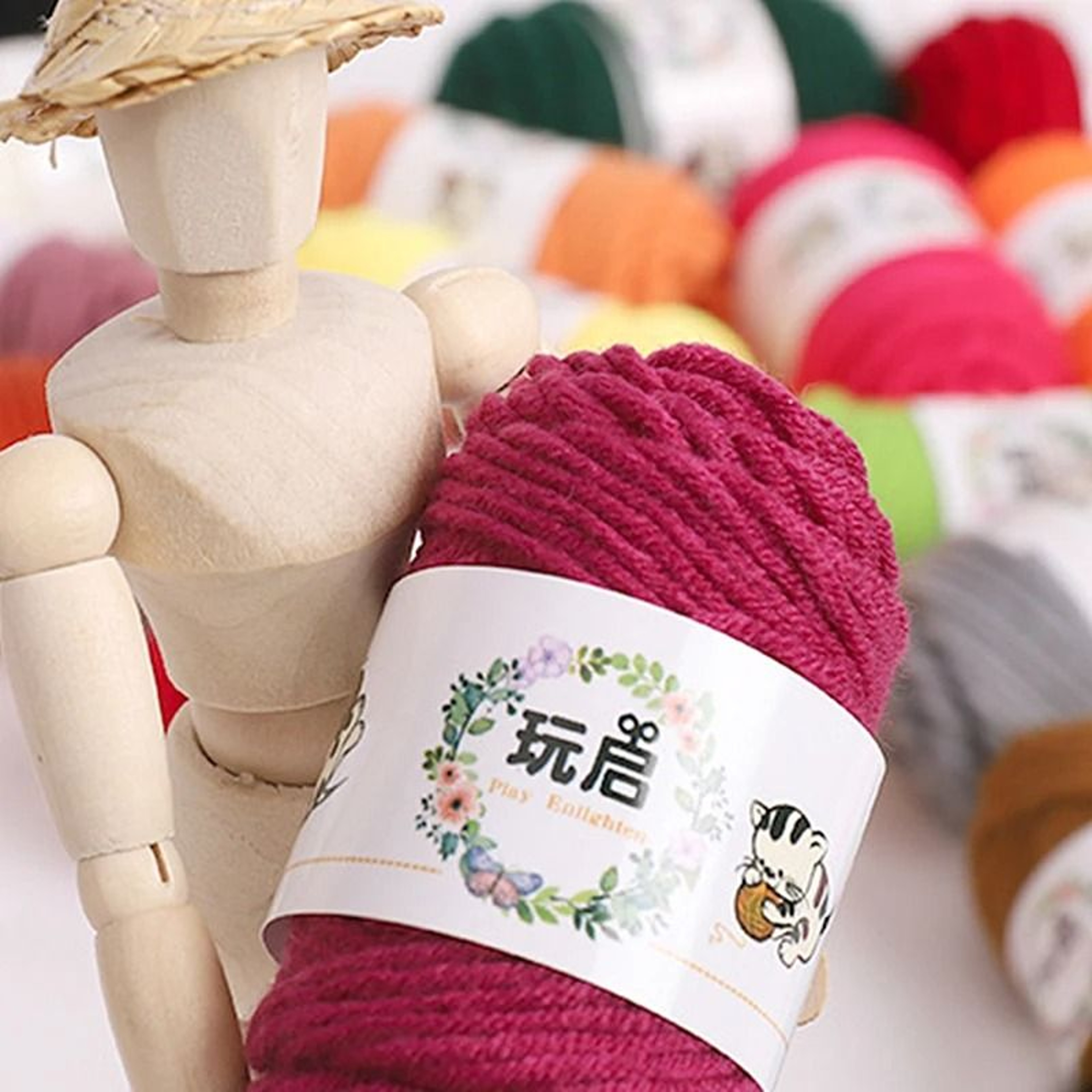 10g 5Ply Baby Milk Soft Cotton Wool Yarn Mini Roll For Crochet Sweaters Dolls Hats Crafts 3