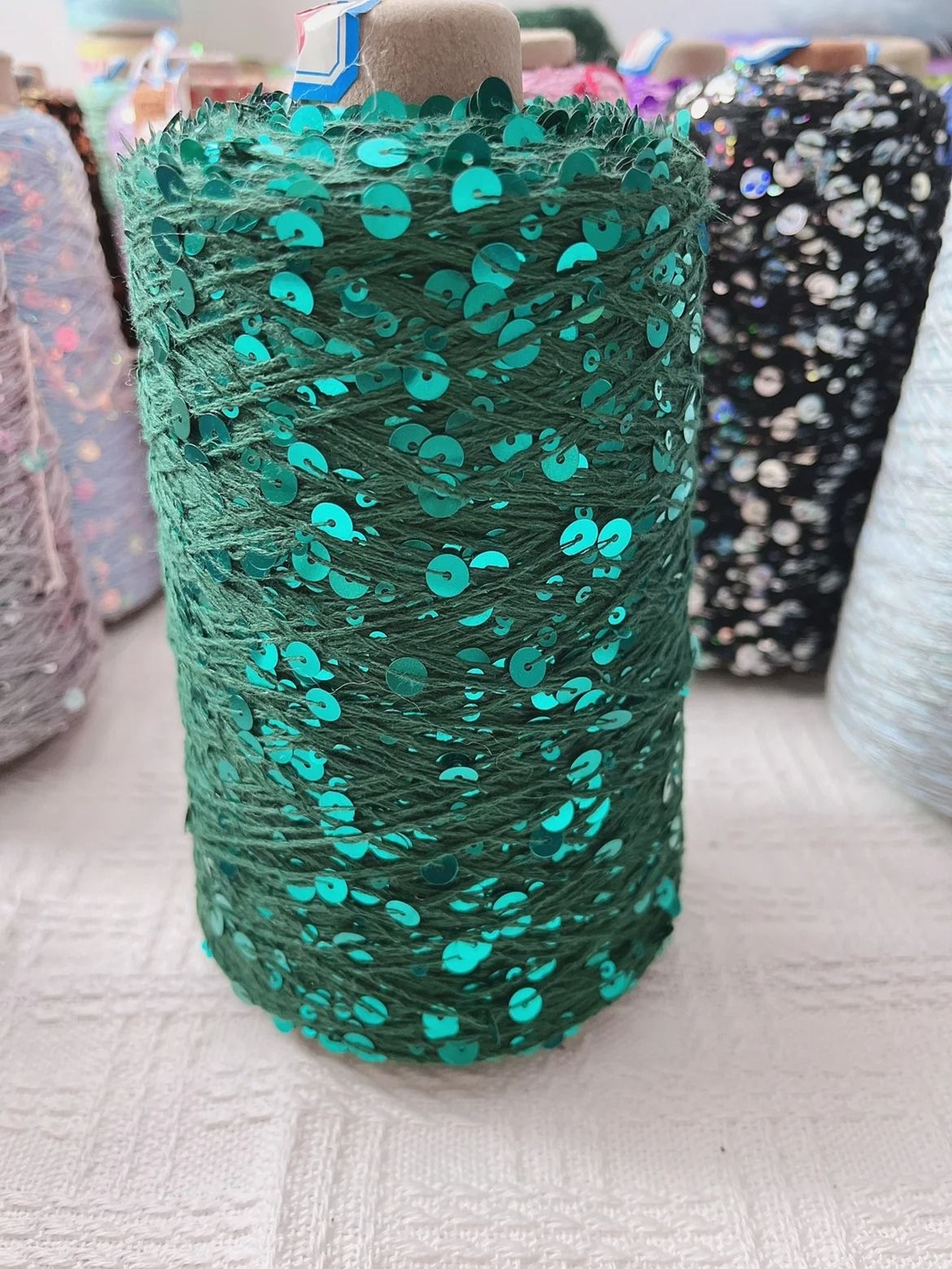 50g Sequins Cotton Yarn 6mm3mm Special Glitter Thread For DIY Crochet Dolls And Hand Knitting 6