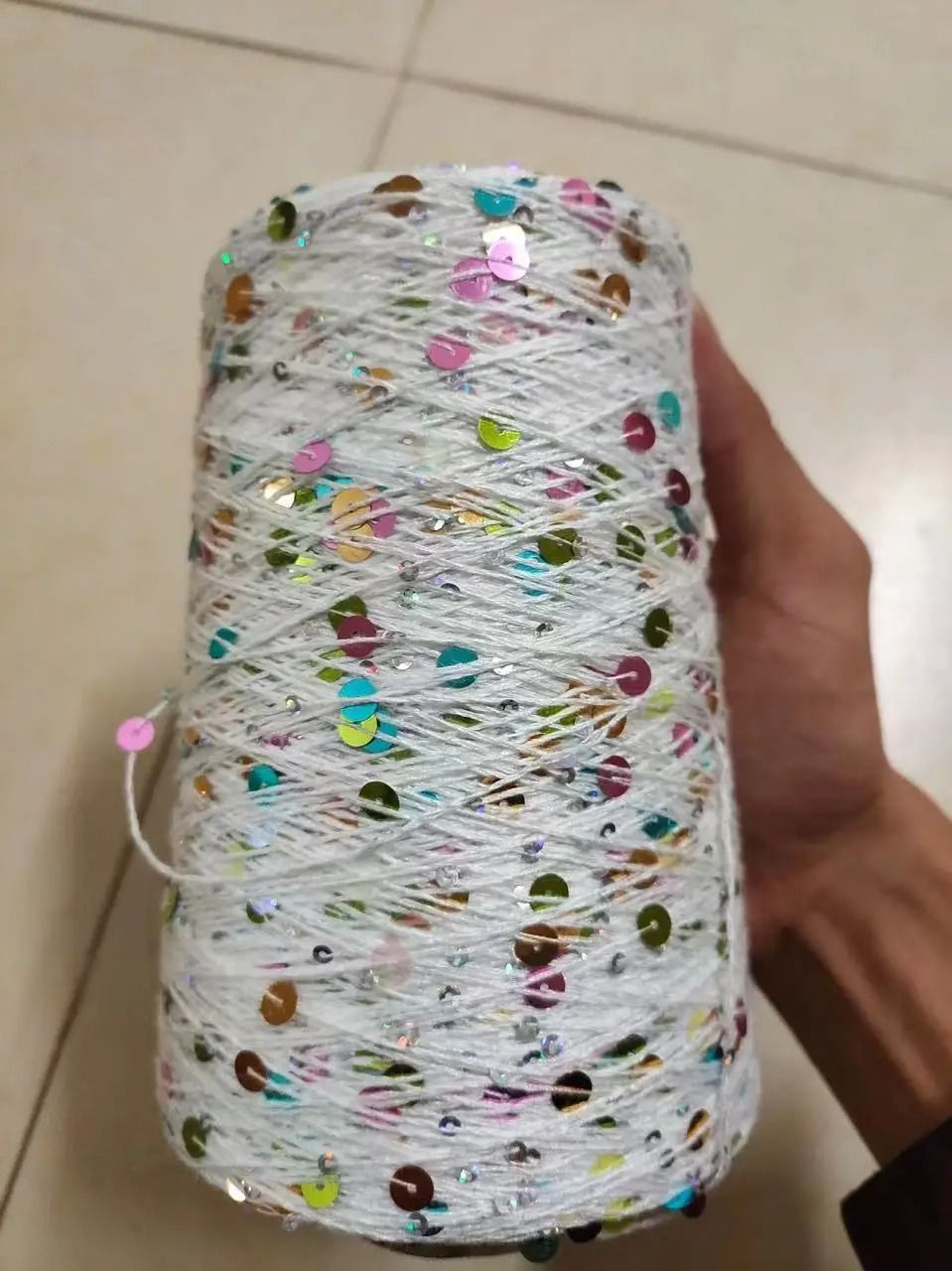 50g Sequins Cotton Yarn 6mm3mm Special Glitter Thread For DIY Crochet Dolls And Hand Knitting 24