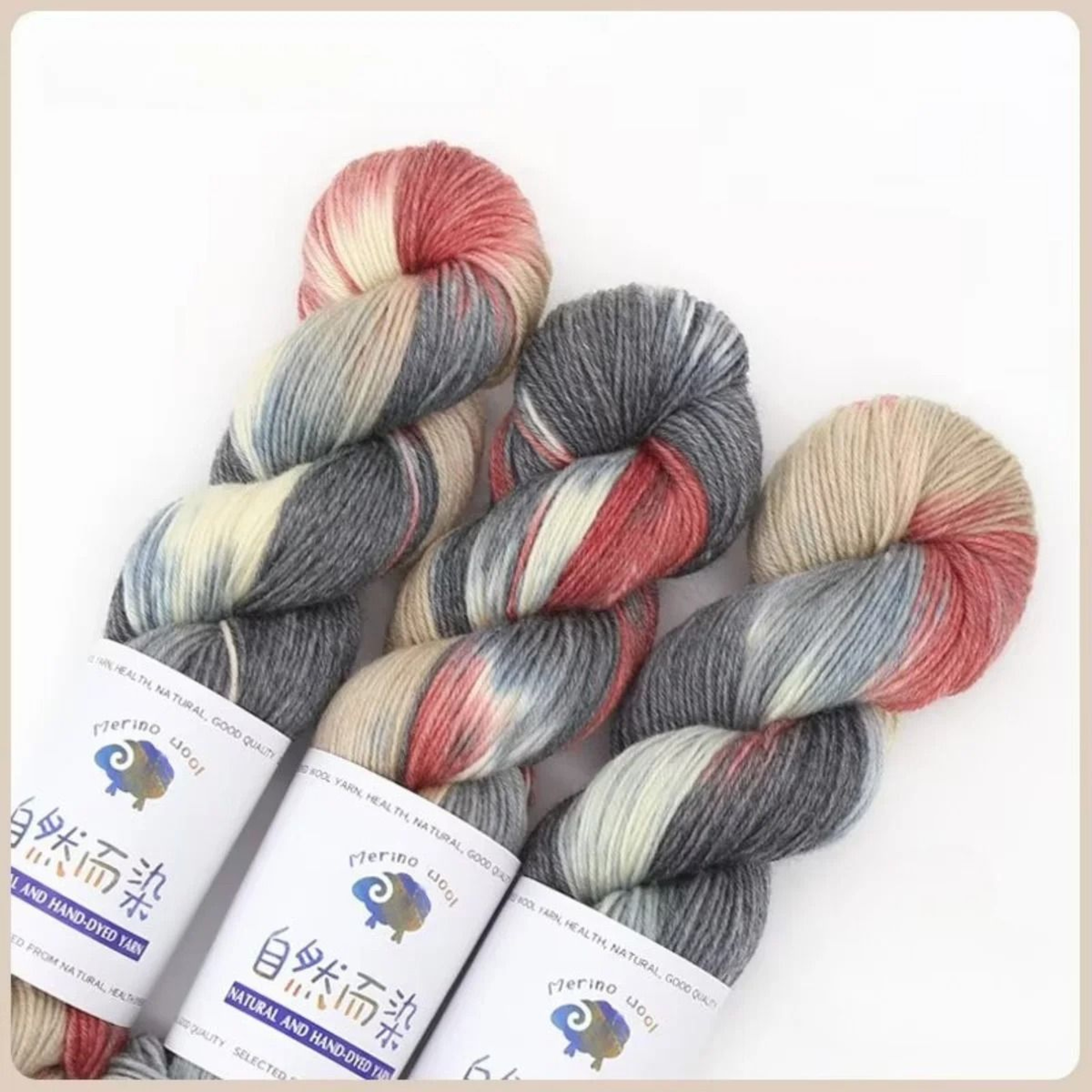 3Pcs Set Merino Wool Yarn Soft Rainbow HandDyed Thread For DIY Knitting Sweaters Scarves And Hats 15