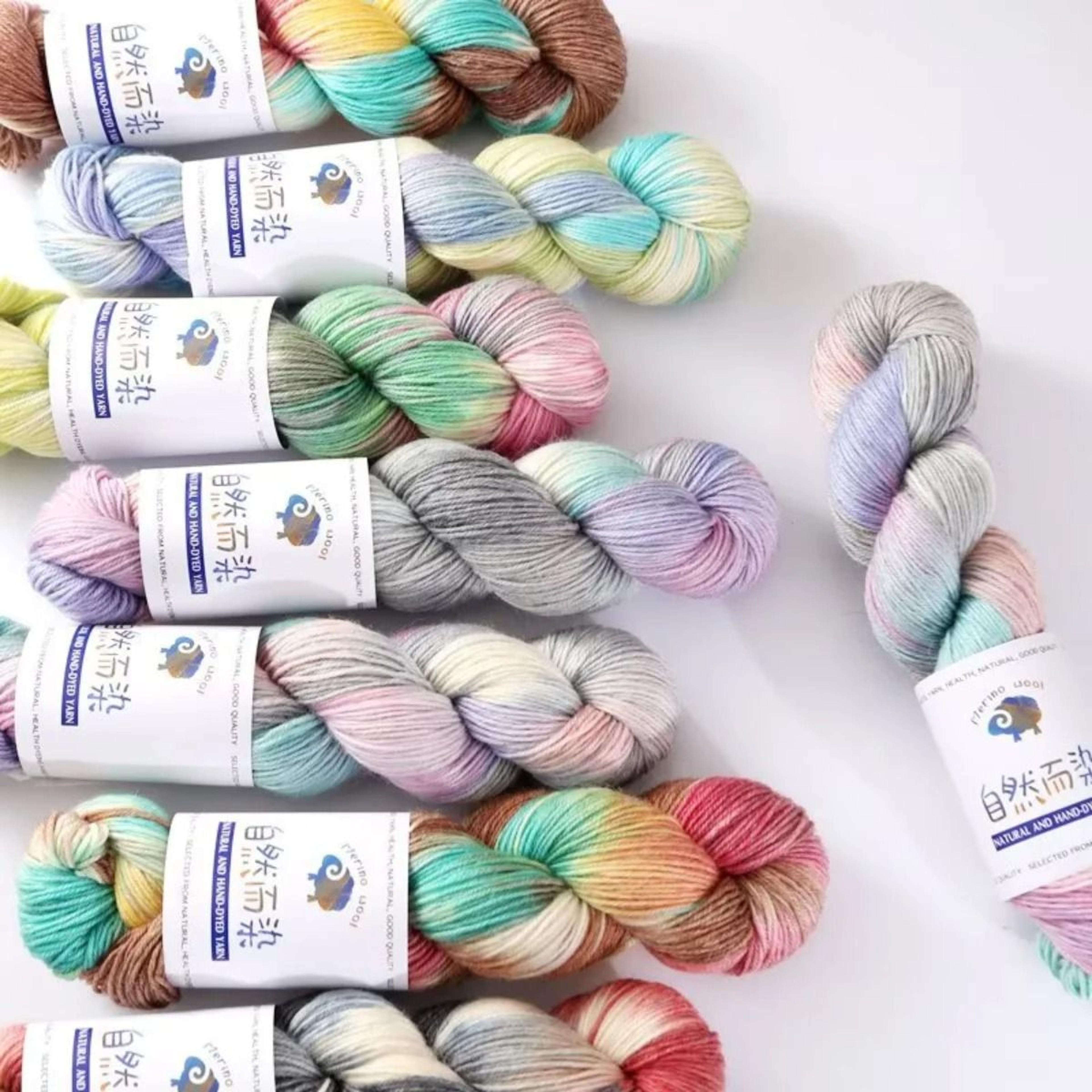 3Pcs Set Merino Wool Yarn Soft Rainbow HandDyed Thread For DIY Knitting Sweaters Scarves And Hats 5