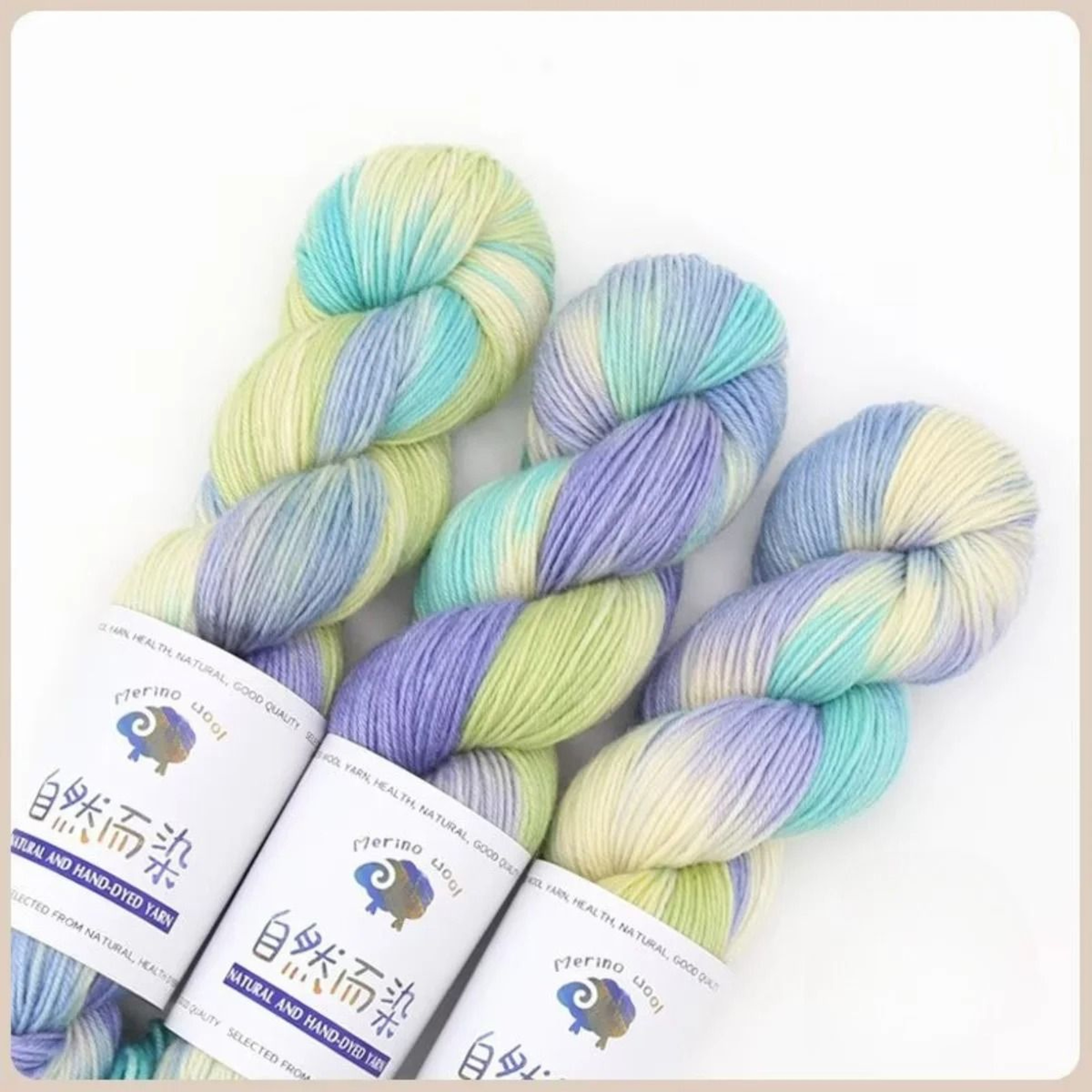 3Pcs Set Merino Wool Yarn Soft Rainbow HandDyed Thread For DIY Knitting Sweaters Scarves And Hats 16
