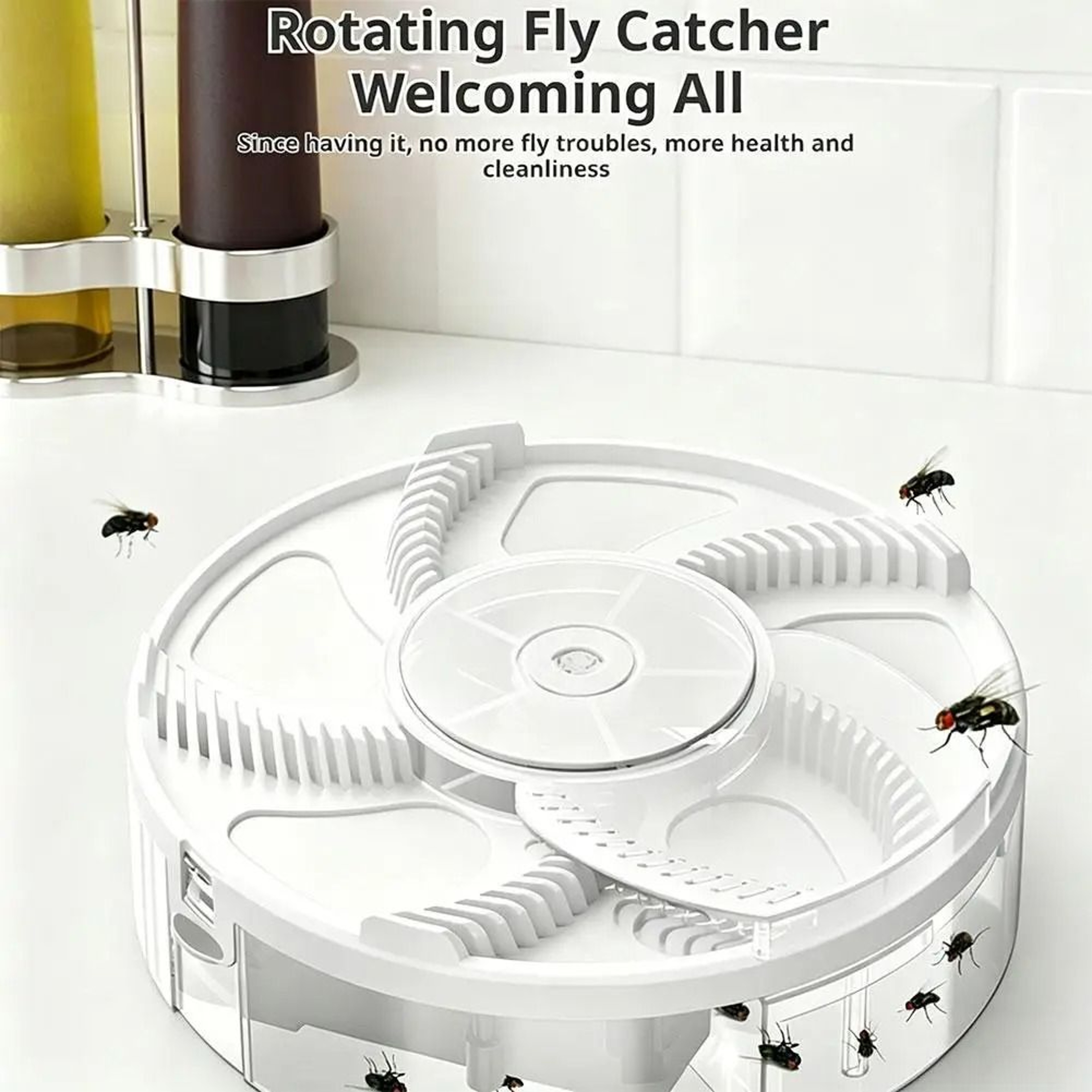 Quiet Automatic Rotating Electric Fly Trap USB Rechargeable Pest Catcher 3