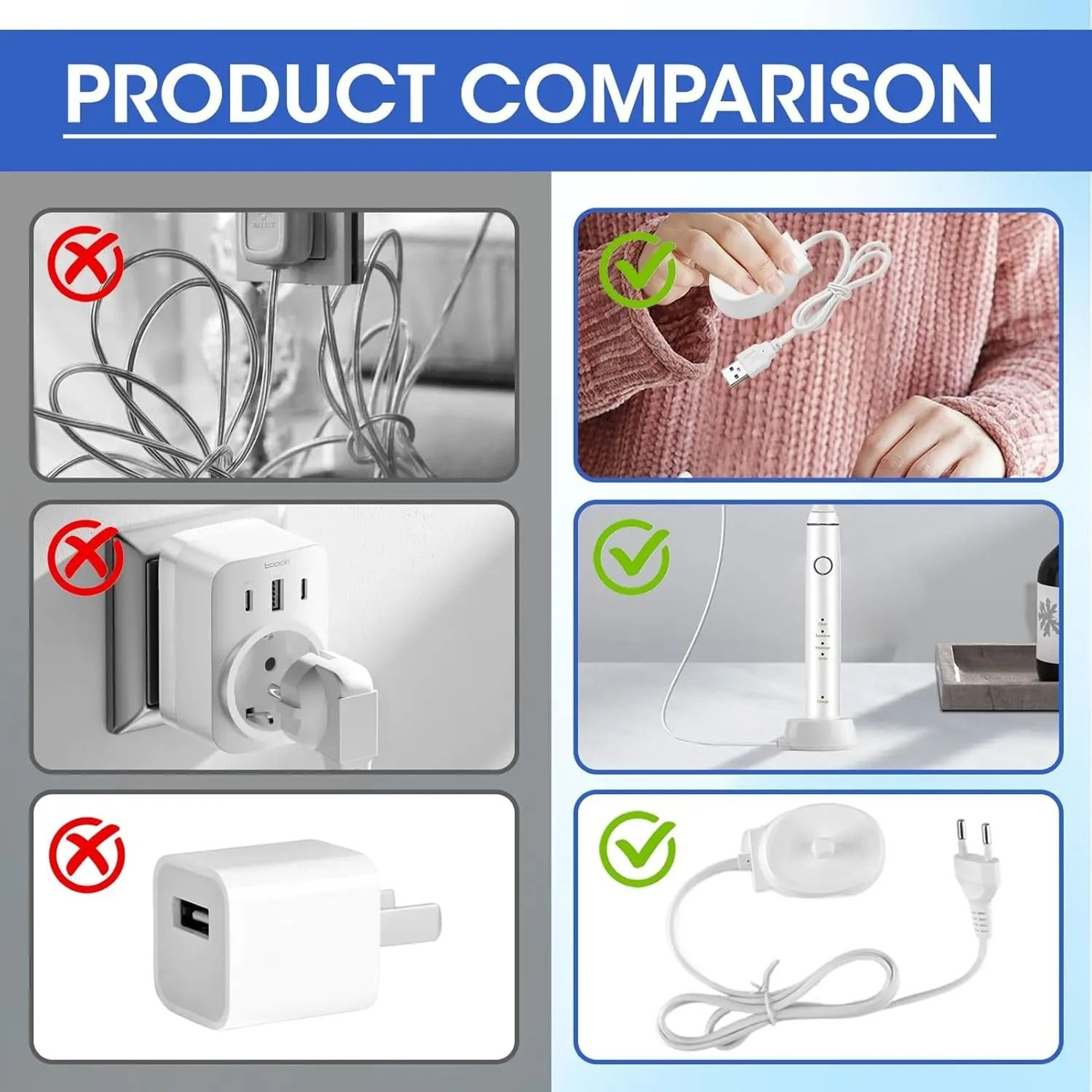 USB Replacement Charger Base Compatible Oral B Pro 1000 3000 Inductive Dock 5