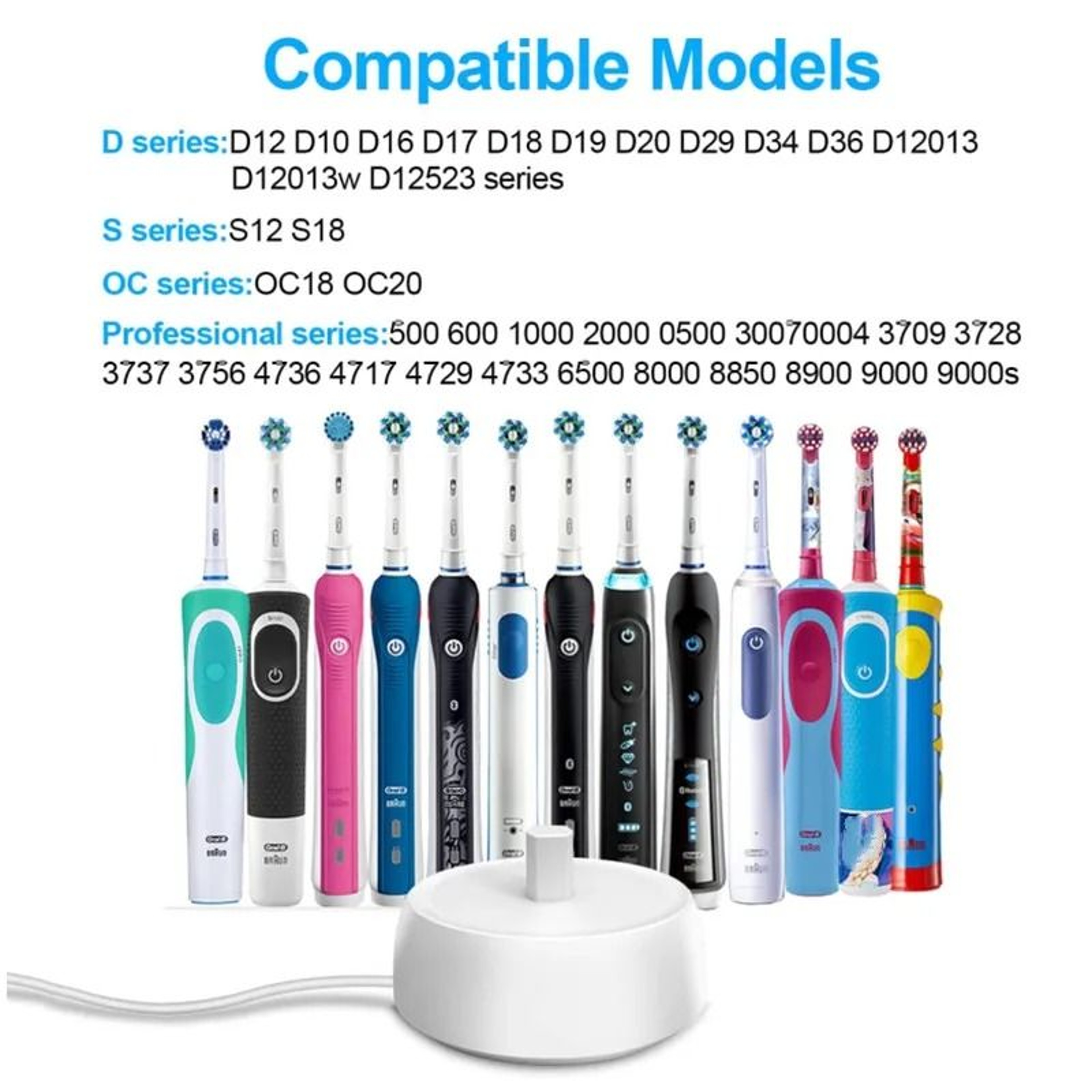 USB Waterproof Inductive Charger Fit Braun OralB Model 3757 D12 P2000 P7000 1