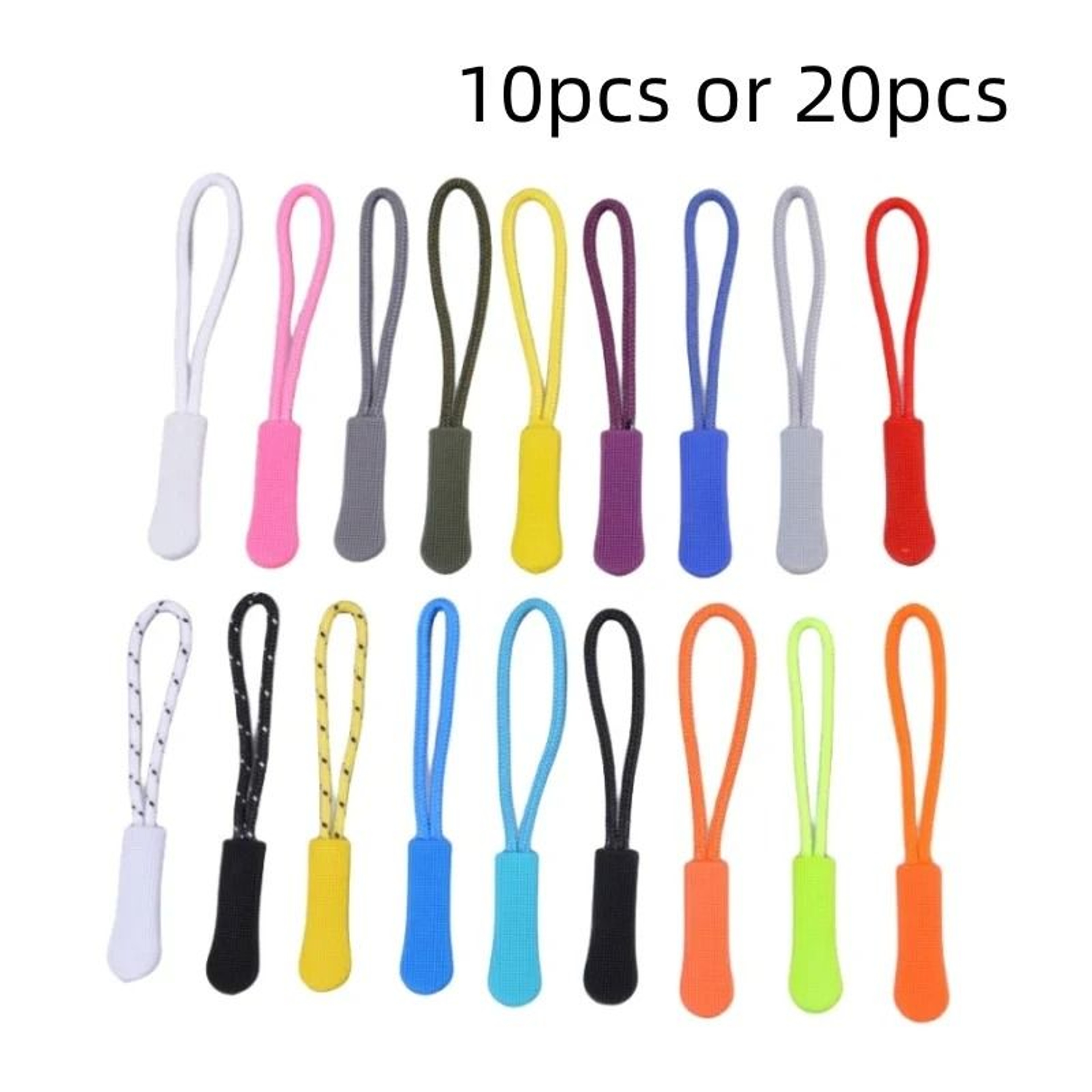 1020Piece Zipper Pull Replacement Cord Tabs  Broken Zip Fixer Clips 11