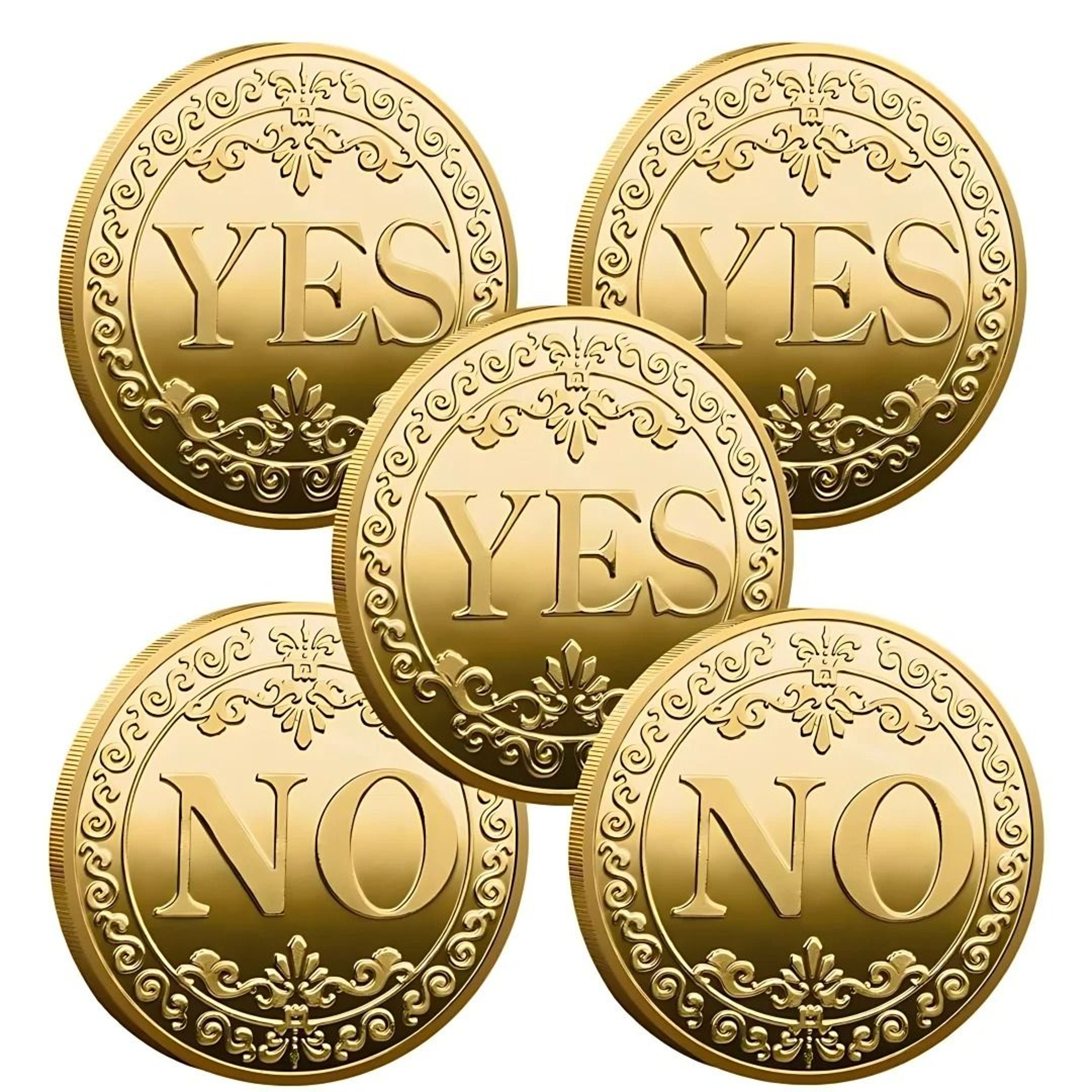 Vintage Antique Bronze YES NO Decision Coin  Good Luck Commemorative Challenge Coin 1