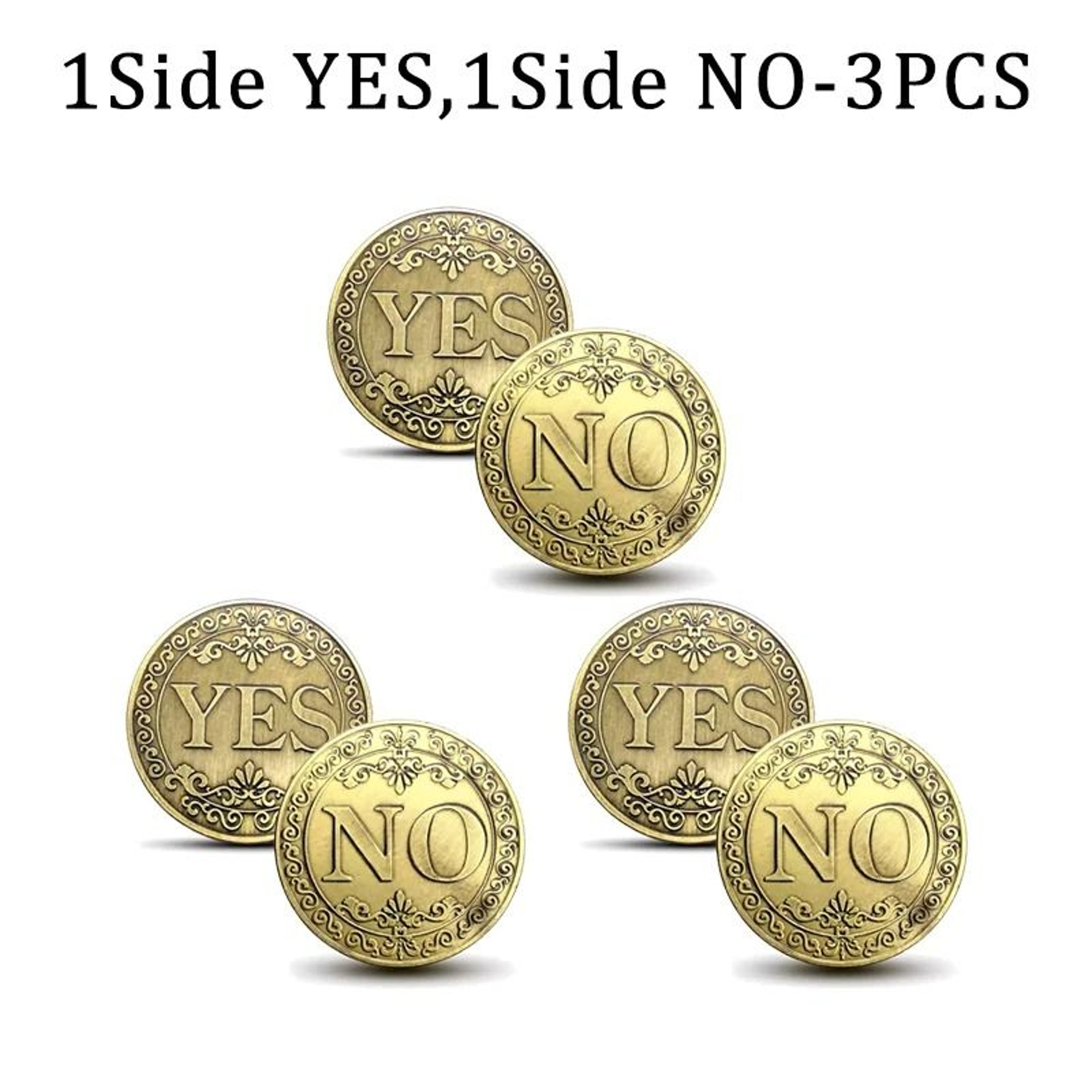 Vintage Antique Bronze YES NO Decision Coin  Good Luck Commemorative Challenge Coin 9