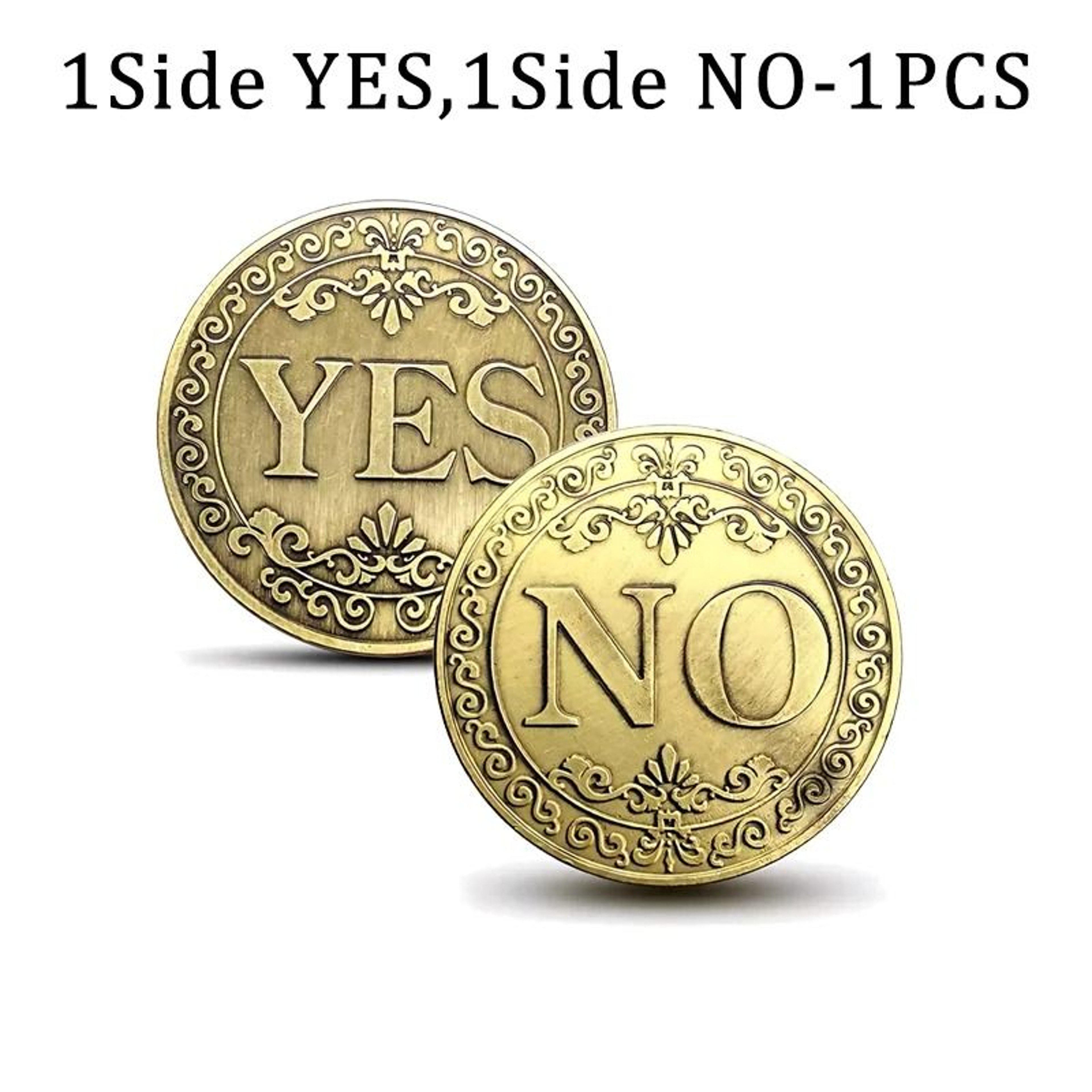 Vintage Antique Bronze YES NO Decision Coin  Good Luck Commemorative Challenge Coin 6