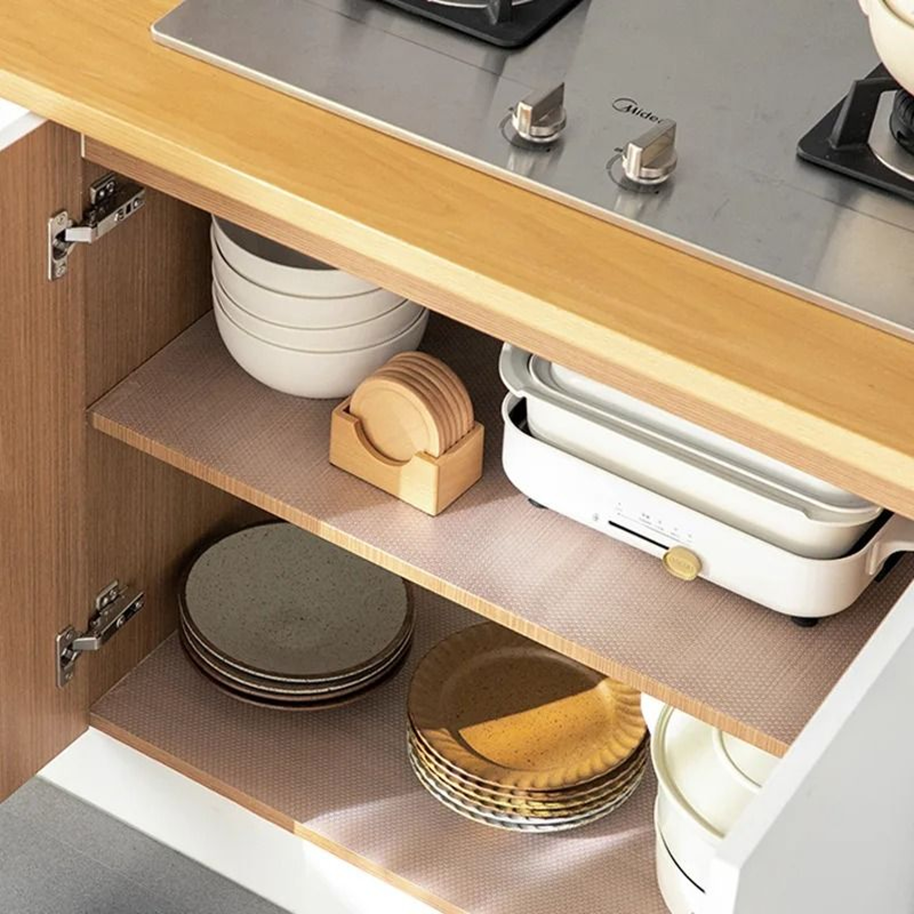 Reusable NonSlip Drawer Liners  Washable Dustproof  Waterproof Kitchen Cabinet Shelf Mats 2