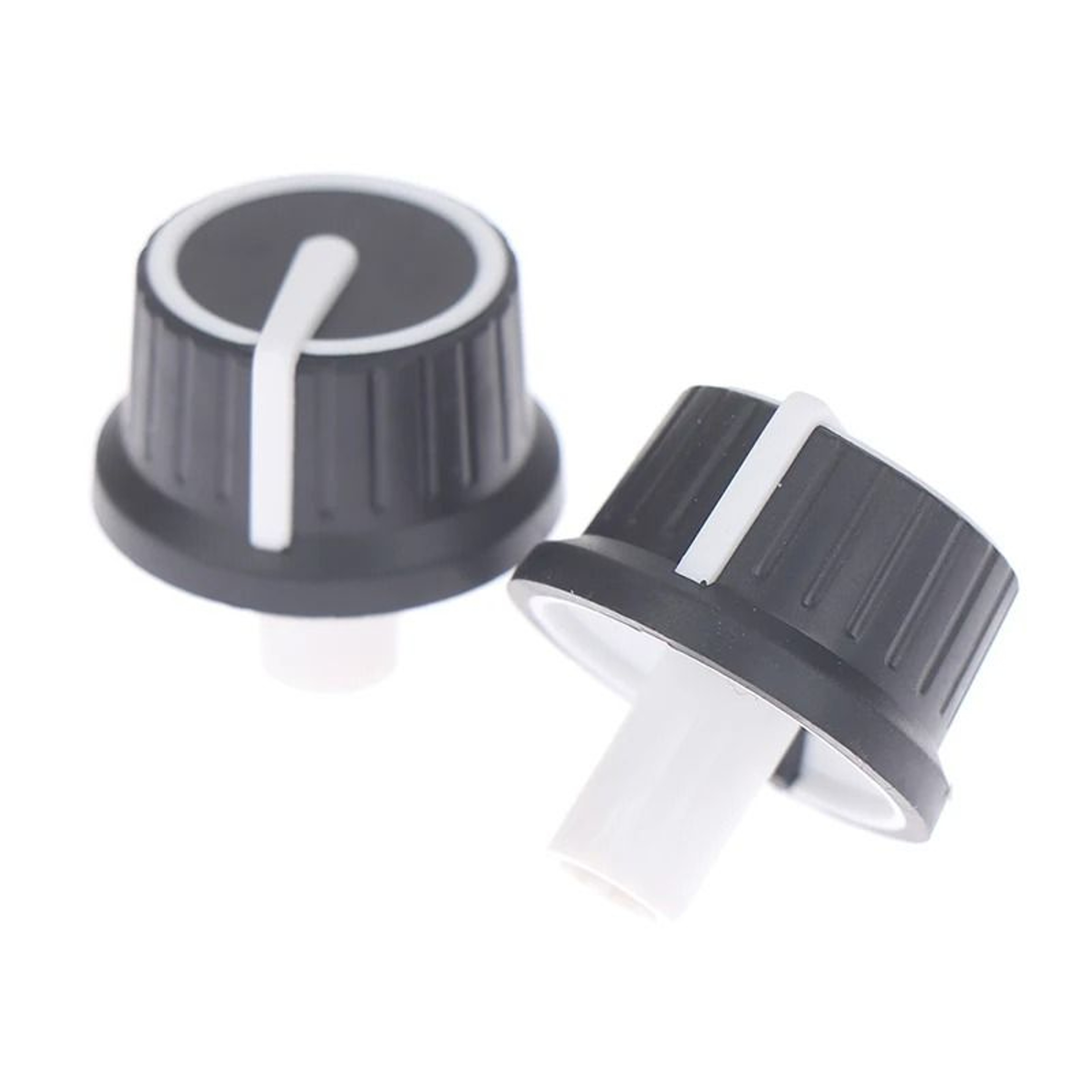 2Pcs Rubber HalfShaft Knob Caps For Potentiometers  Rotary Encoders 2