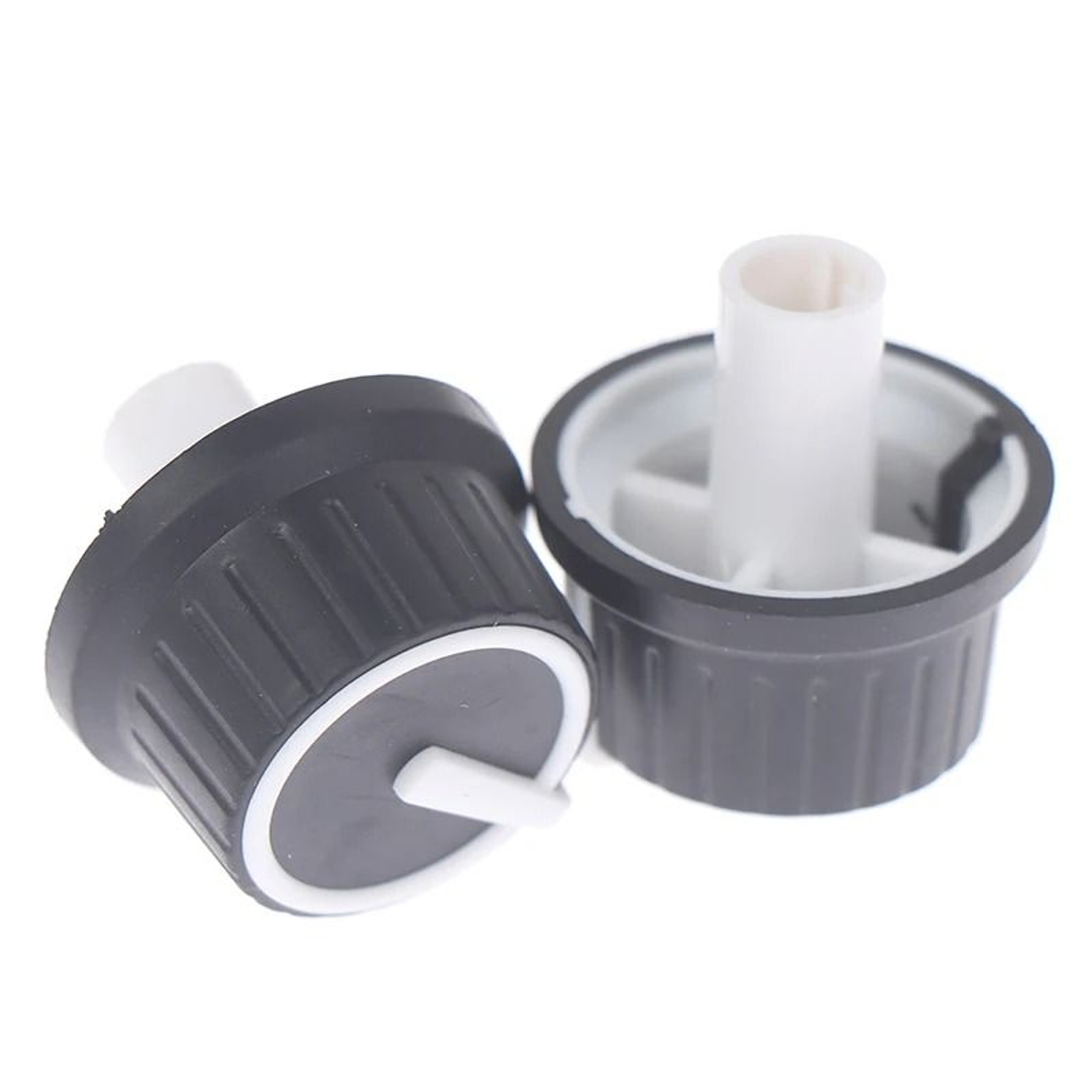 2Pcs Rubber HalfShaft Knob Caps For Potentiometers  Rotary Encoders 4