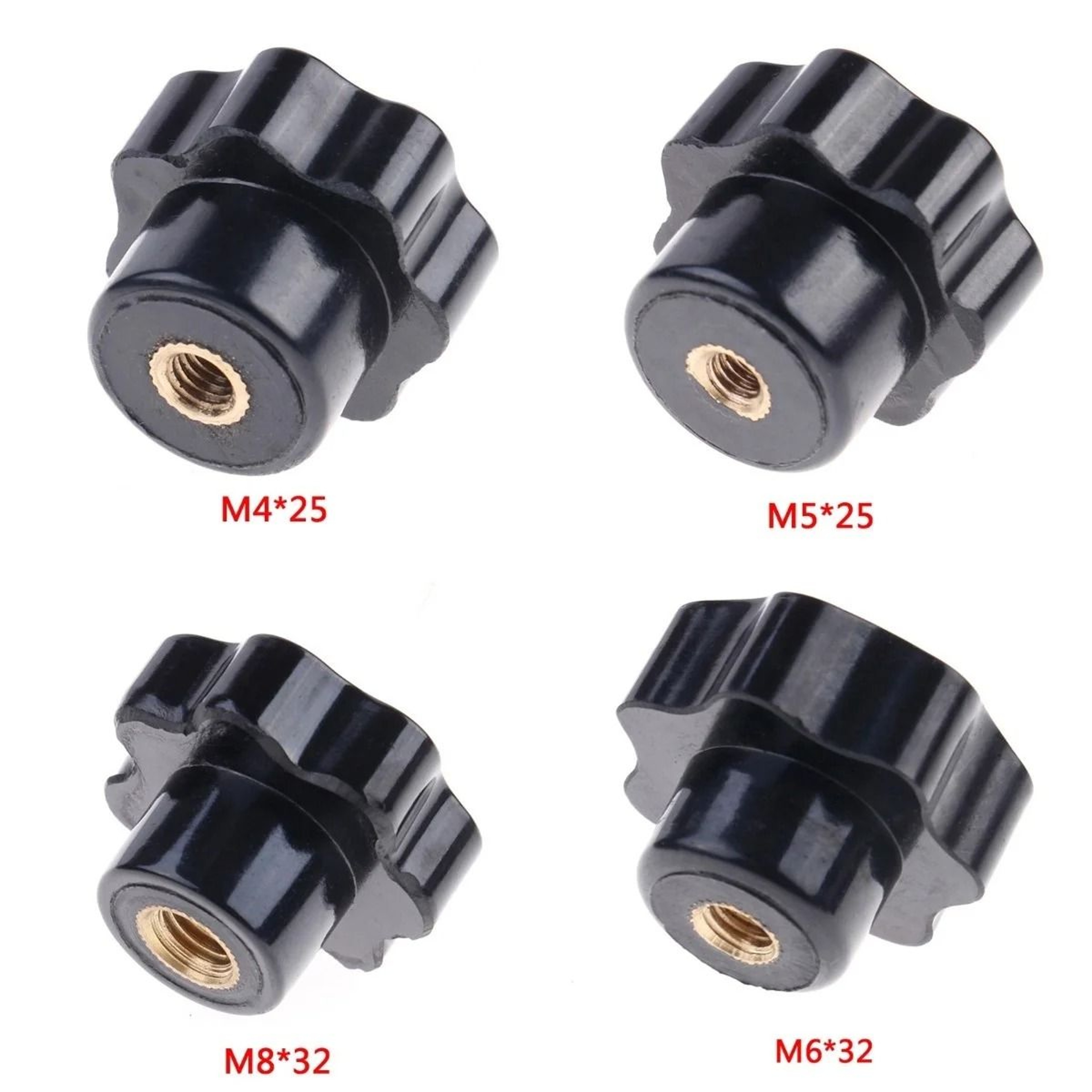 Plum Blossom HandTighten Star Clamping Knob Nuts M4 M5 M6 M8 Thread 1