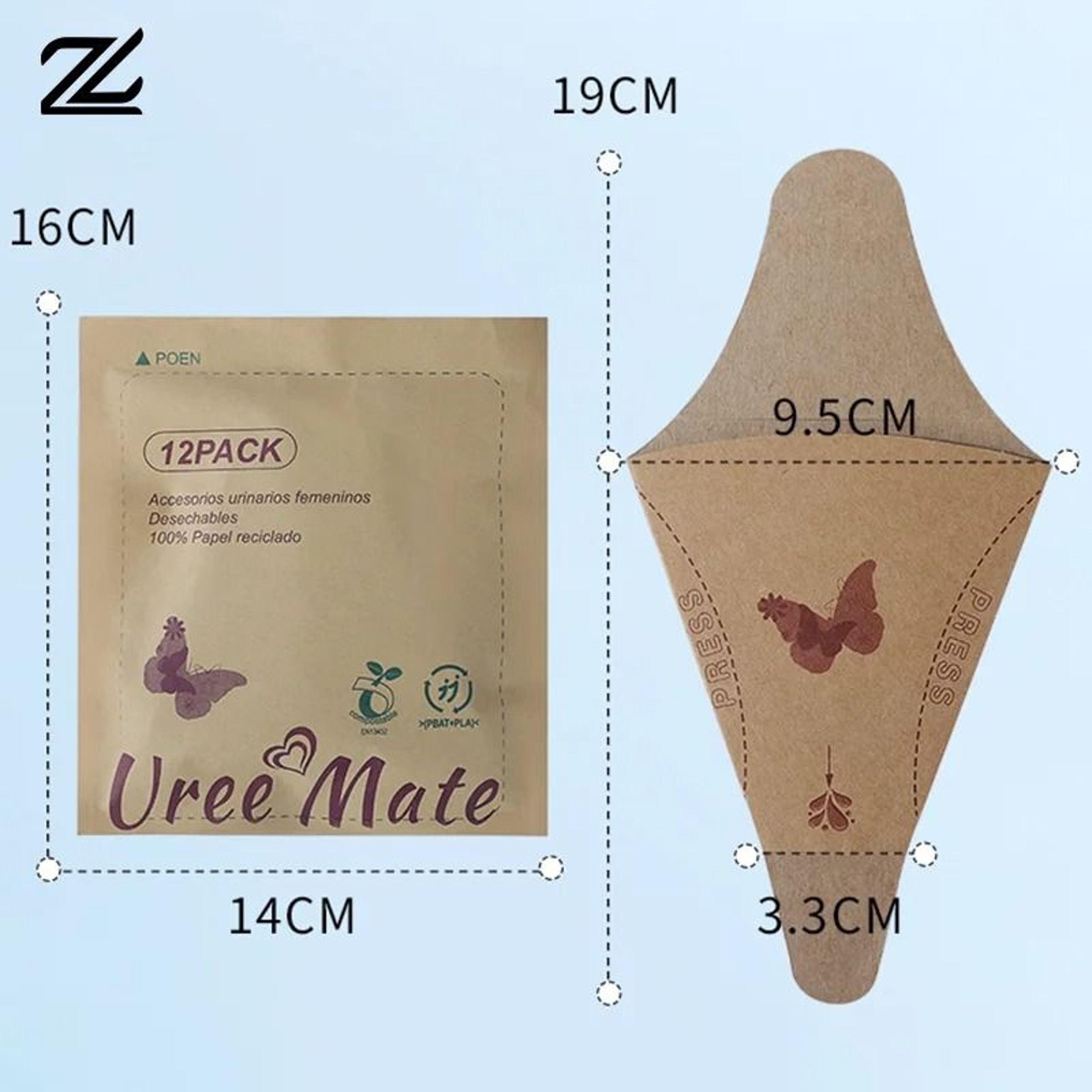 12Pcs Disposable Paper Urinal Funnels For Women Waterproof Standing Urination Device 2