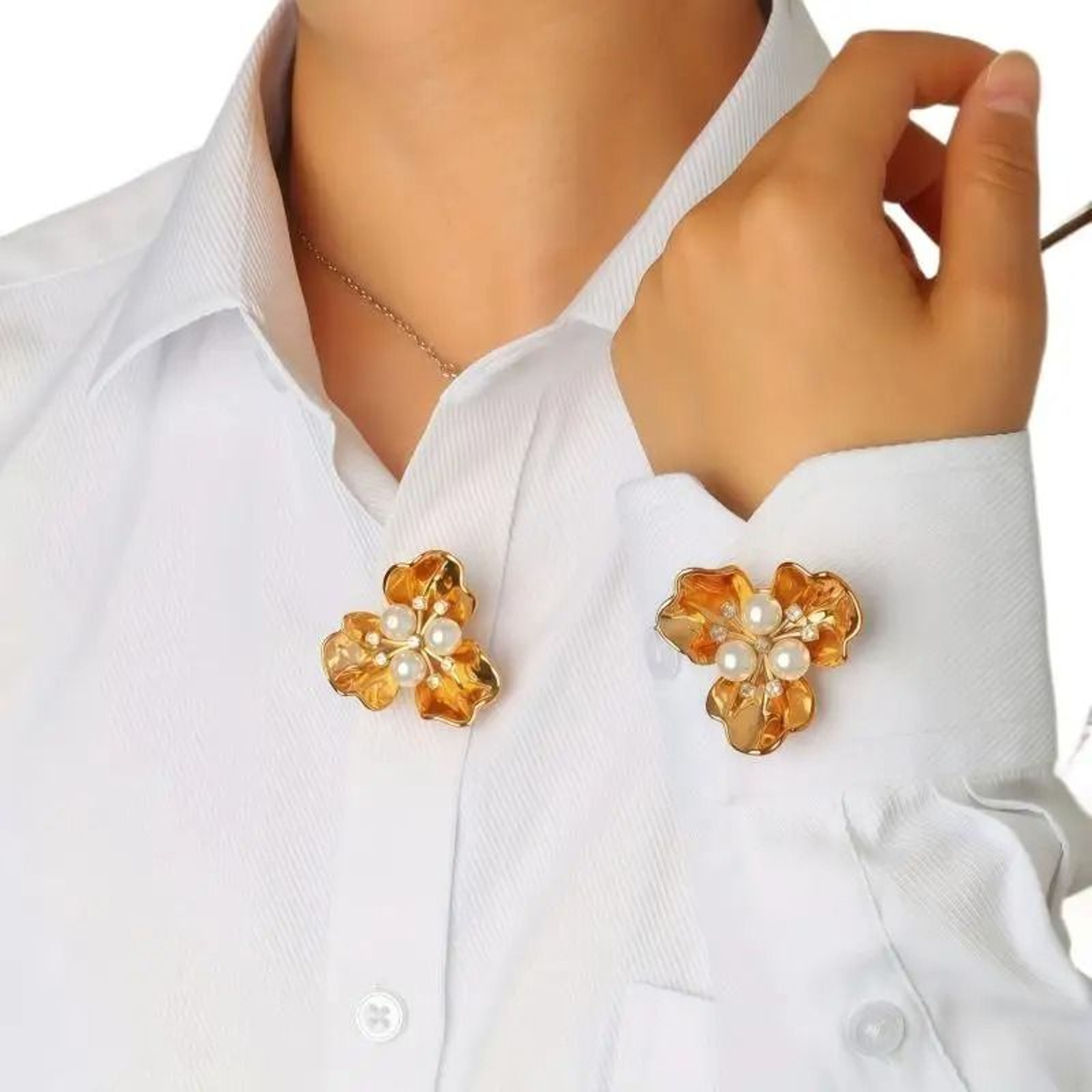 Crystal Pearl Detachable ClipOn Button Covers For Shirts  Coats 2