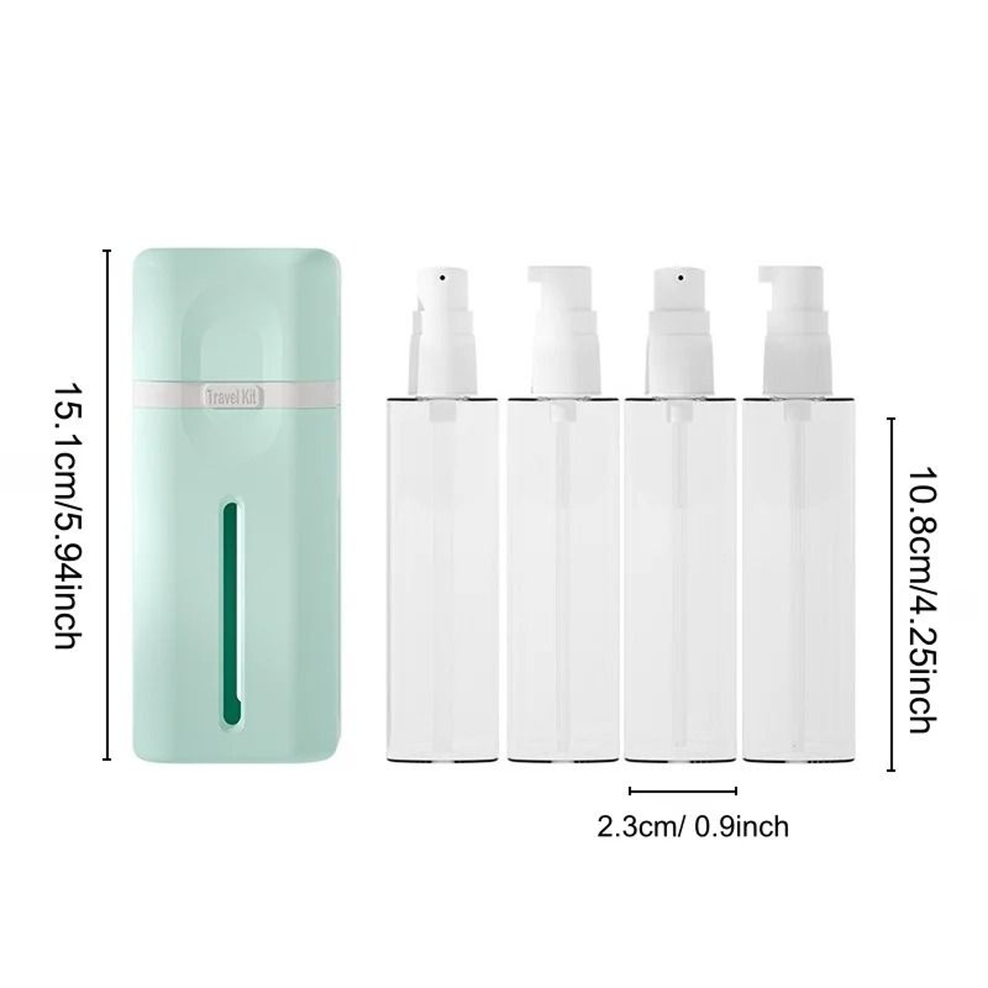 4in1 Portable Travel Dispenser Bottle Set LeakProof  Refillable 5