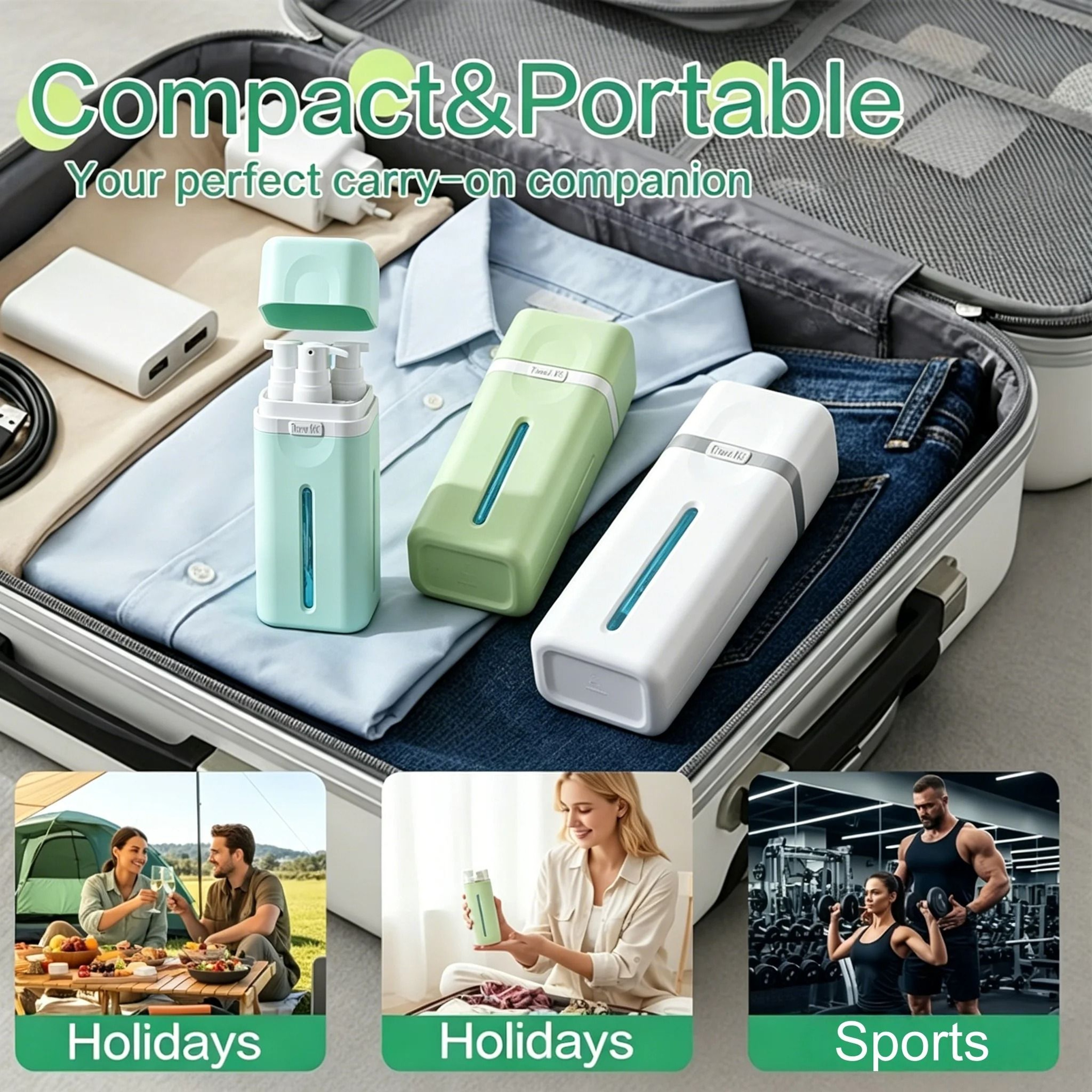 4in1 Portable Travel Dispenser Bottle Set LeakProof  Refillable 1