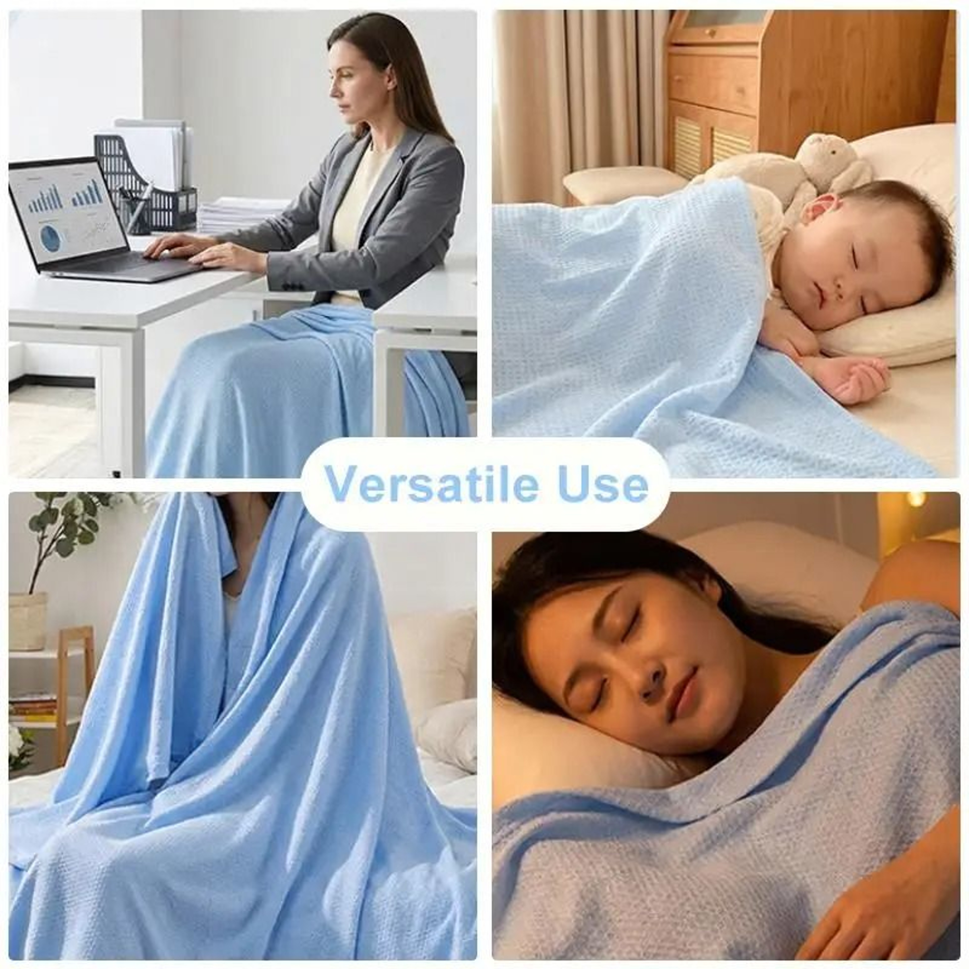 Bamboo Fiber Thin Summer Cooling Blanket  Soft Lightweight Breathable Quilt 5