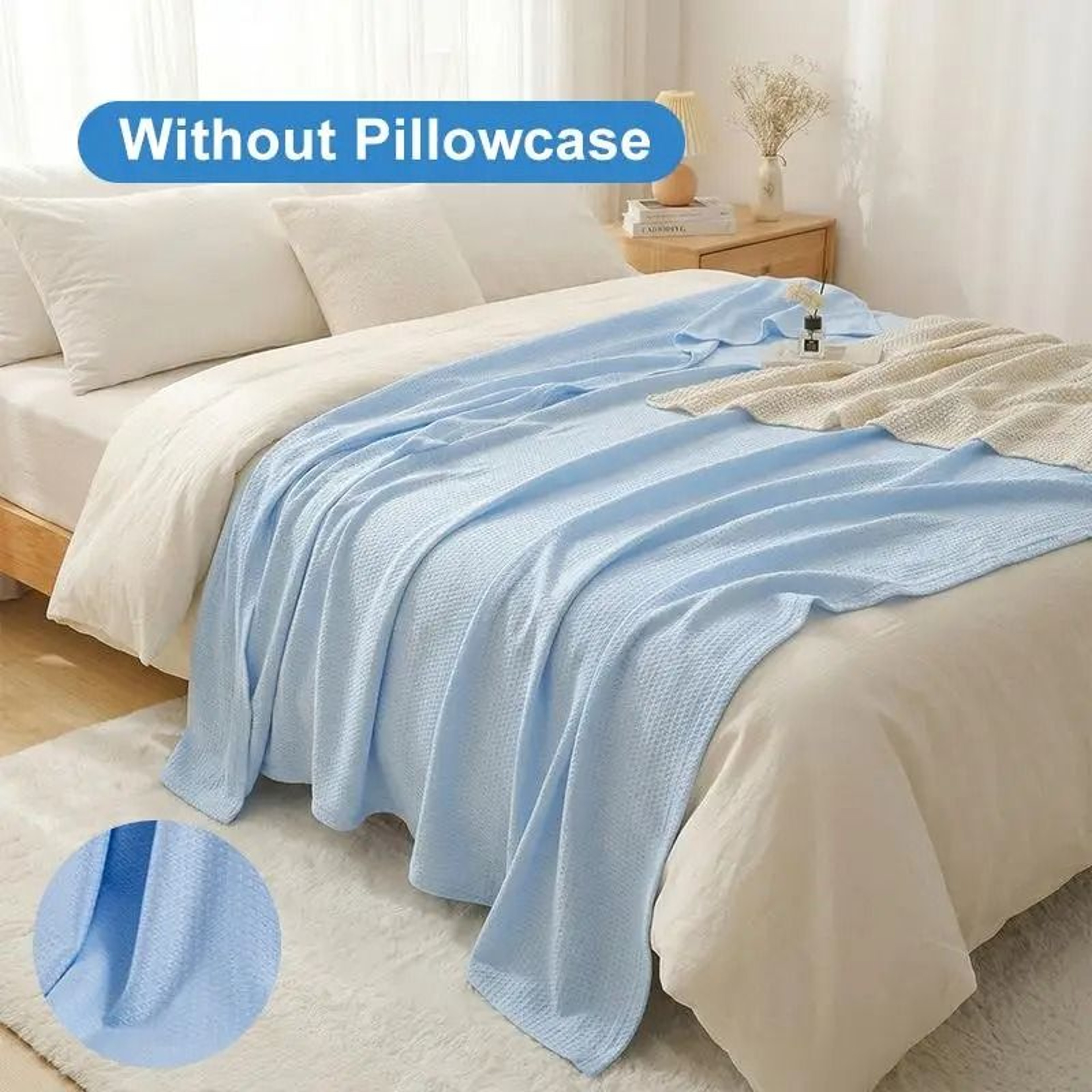 Bamboo Fiber Thin Summer Cooling Blanket  Soft Lightweight Breathable Quilt 7