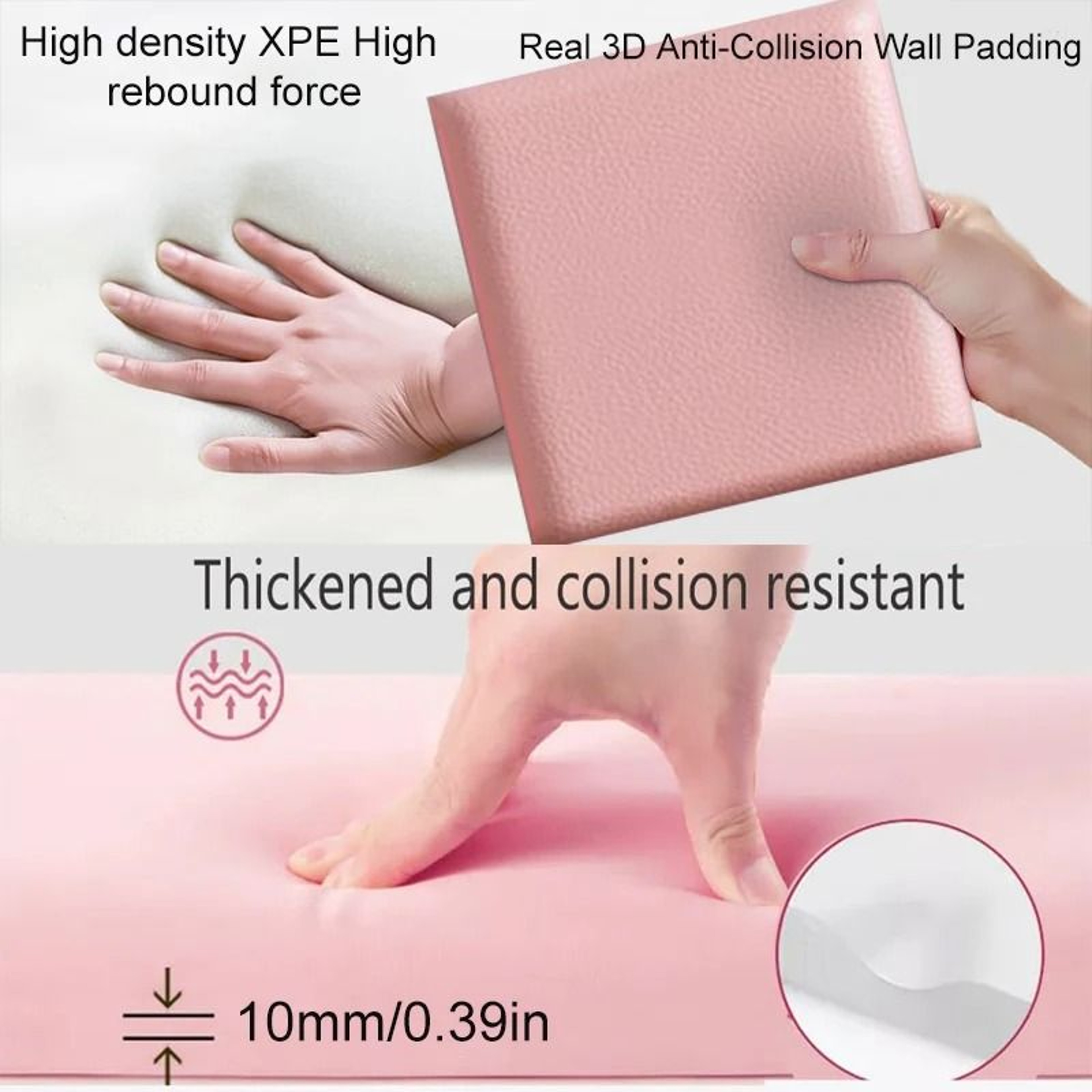 5Piece 3D Leather Wall Panels 35x35cm Soft AntiCollision SelfAdhesive Stickers 3