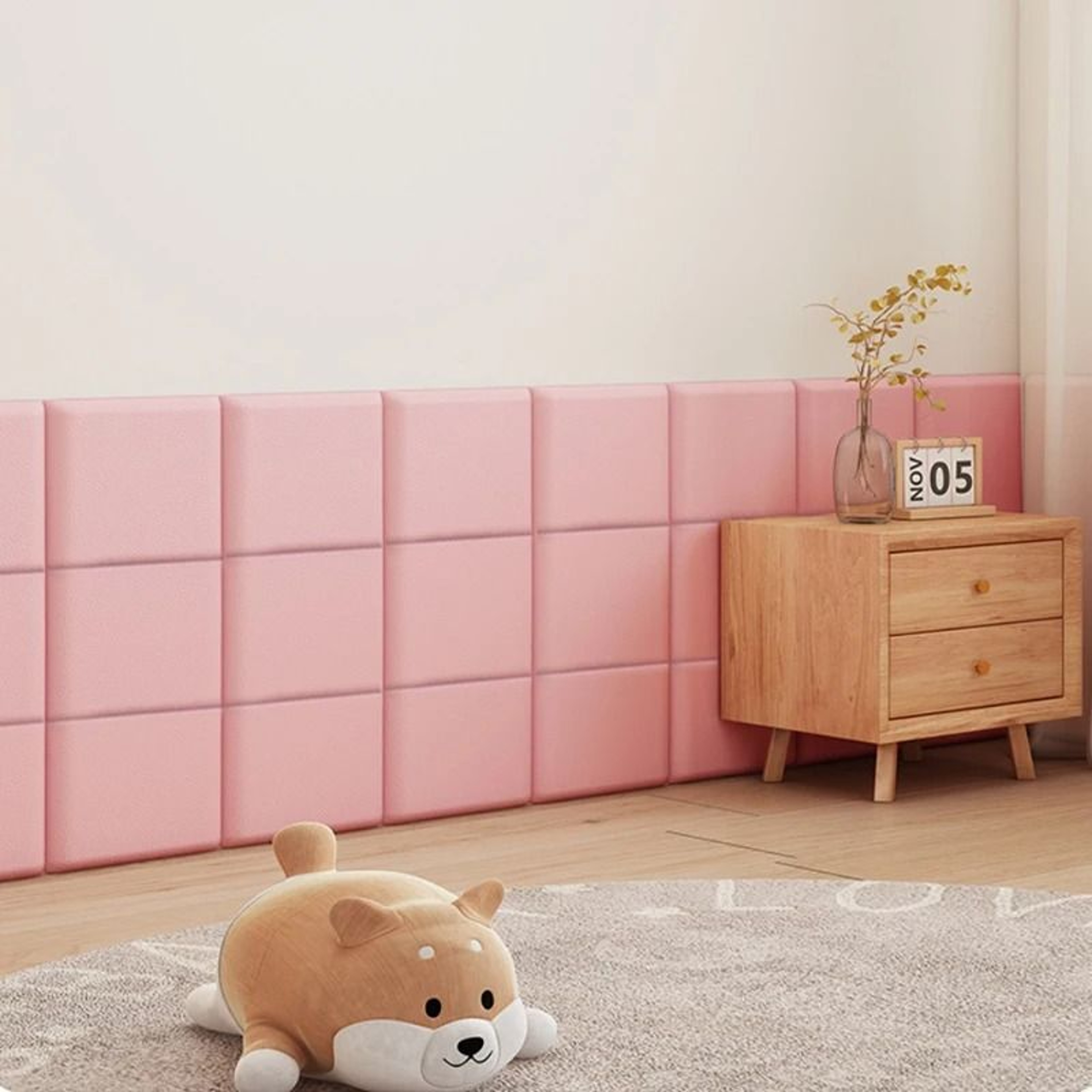 5Piece 3D Leather Wall Panels 35x35cm Soft AntiCollision SelfAdhesive Stickers 2