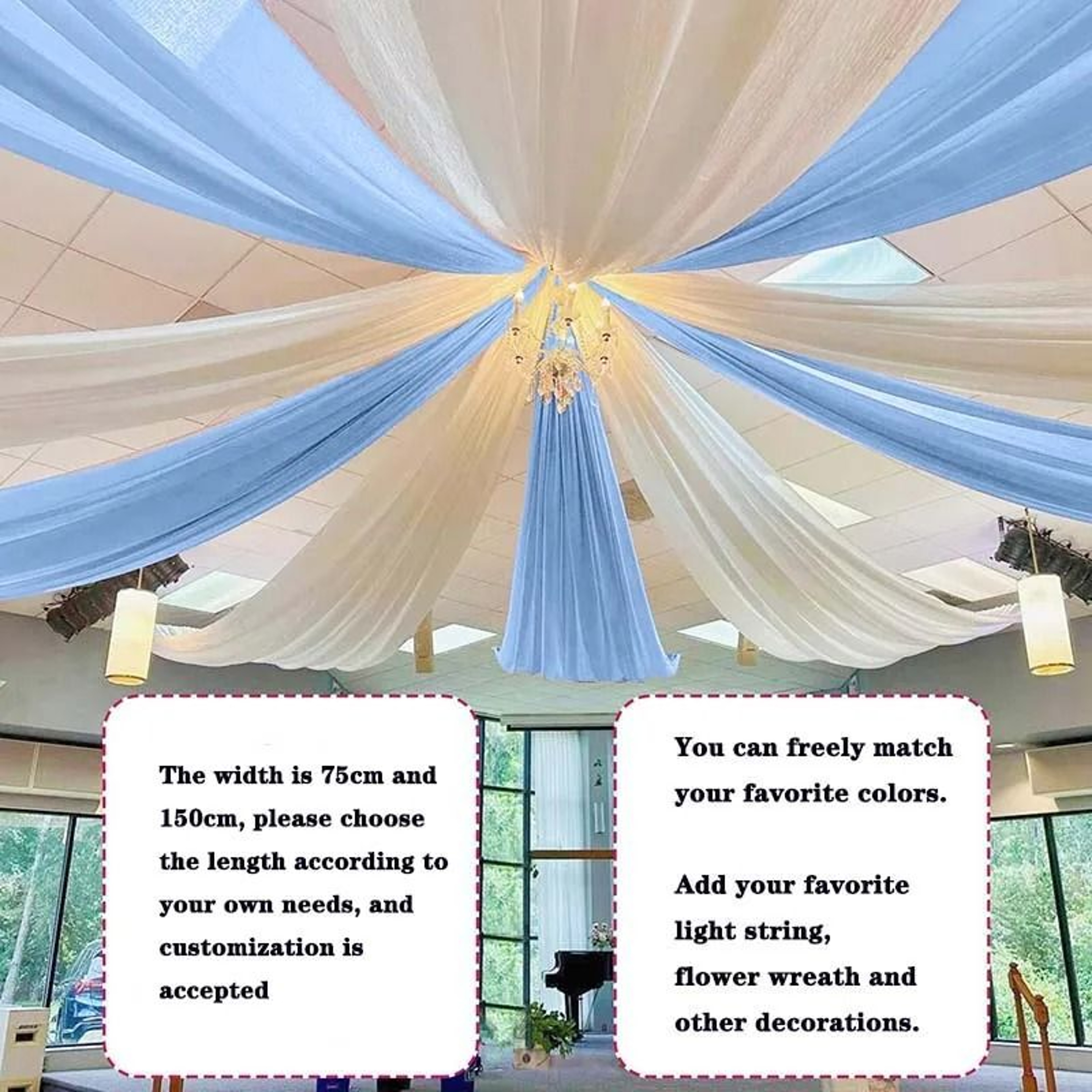 Wedding Ceiling Drapes  Arch Drapery Ethereal Sheer Chiffon Curtain For Wedding Reception Party  Be 3