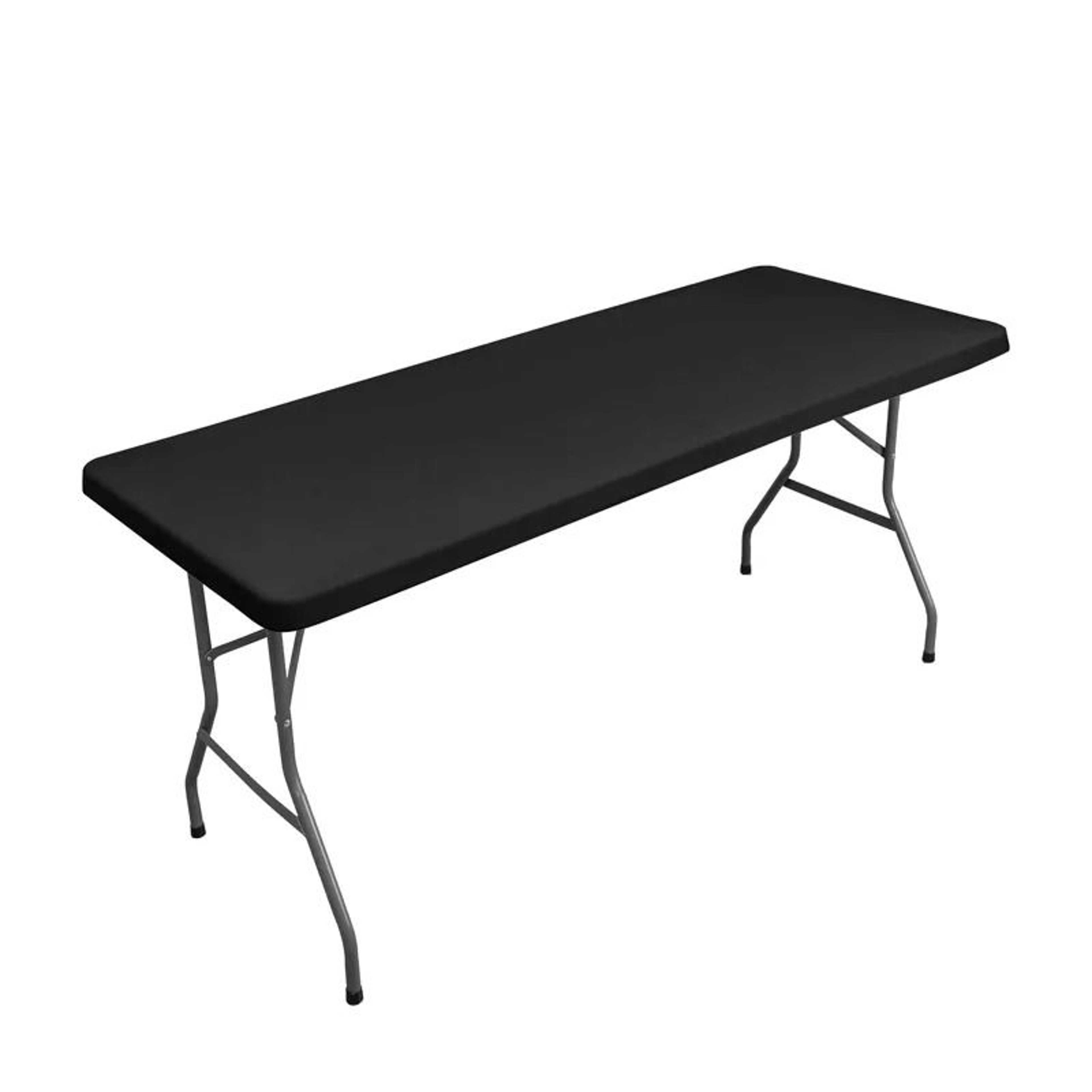 Fitted Elastic Spandex Stretch Tablecloth FormFitting White Cover For 6ft Rectangle  Round Tables 6