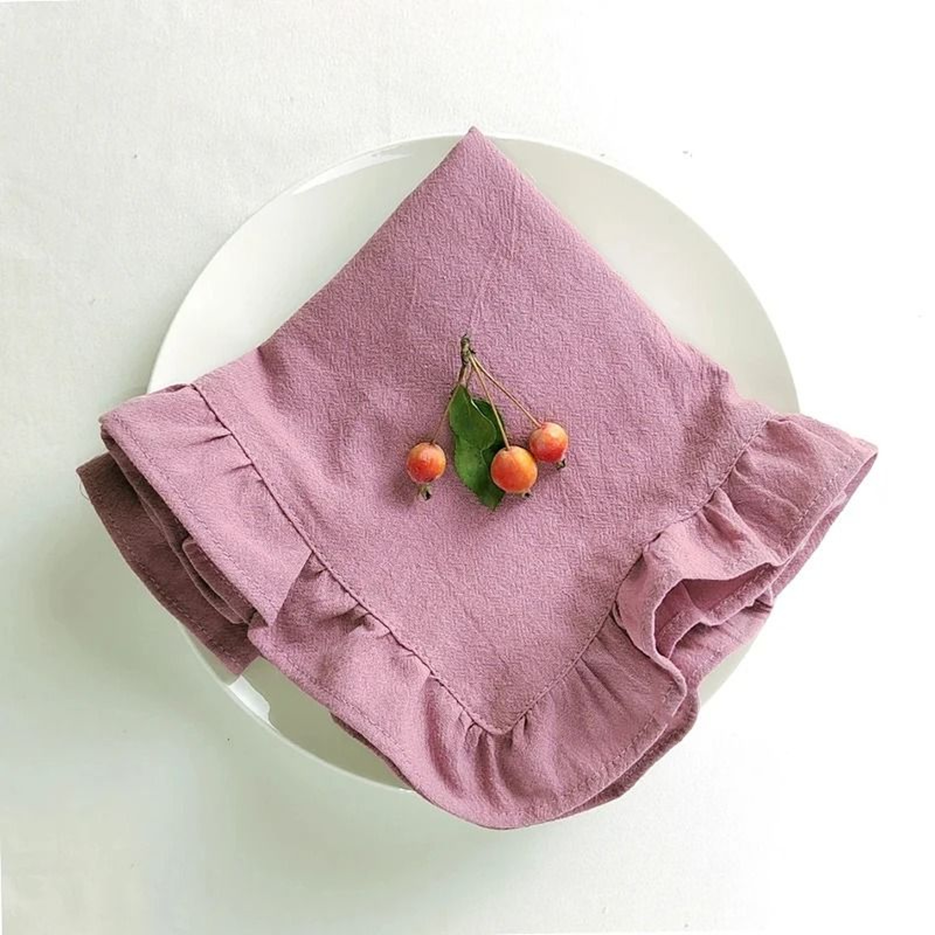 Set Of 4 Ruffle Placemats  Washable Cloth Napkins Farmhouse Table Mats For Dining Weddings  Home De 21