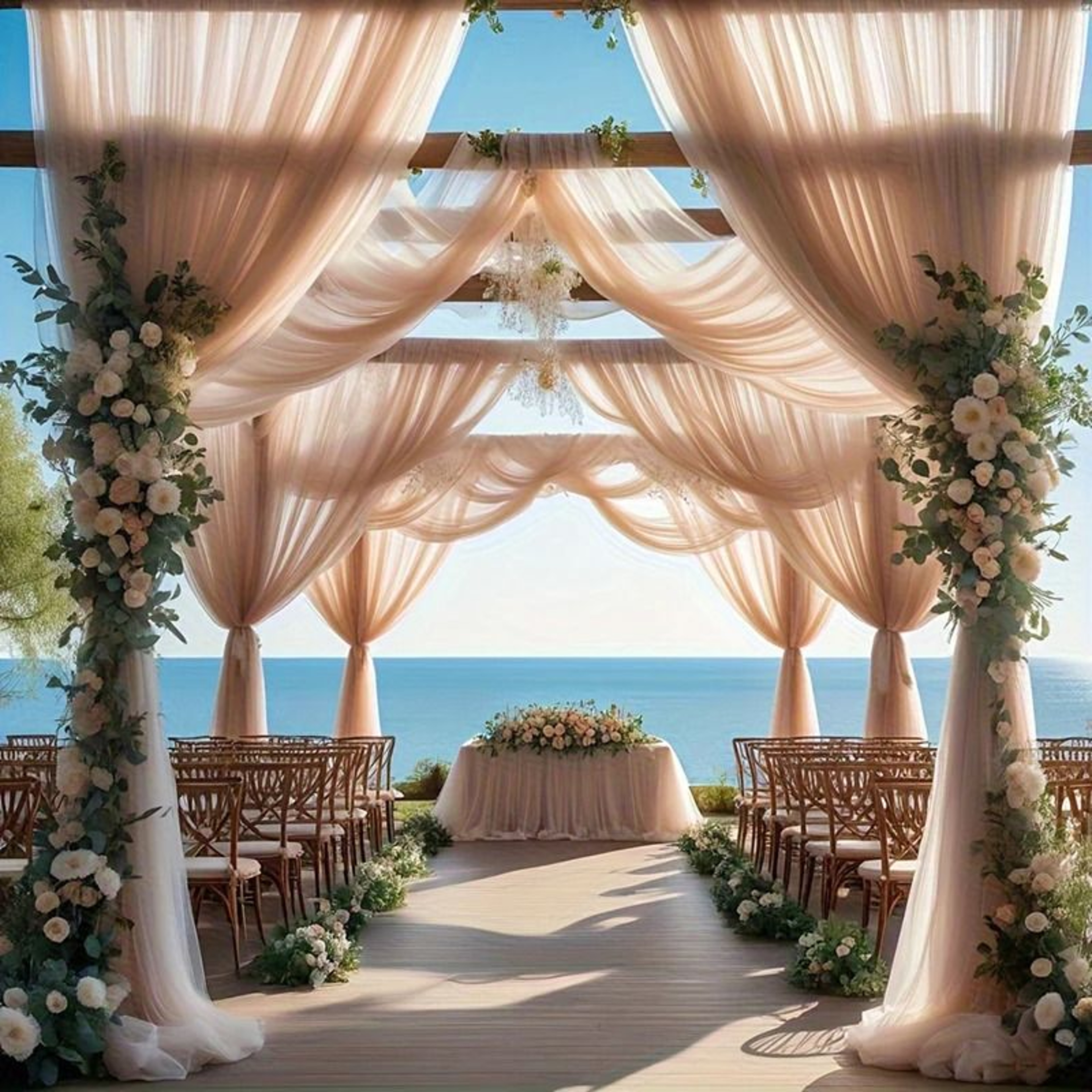 Organza Tulle Sheer Voile Fabric By The Meter 63Inch Wide Sheer Draping Material For Weddings  DIY  0