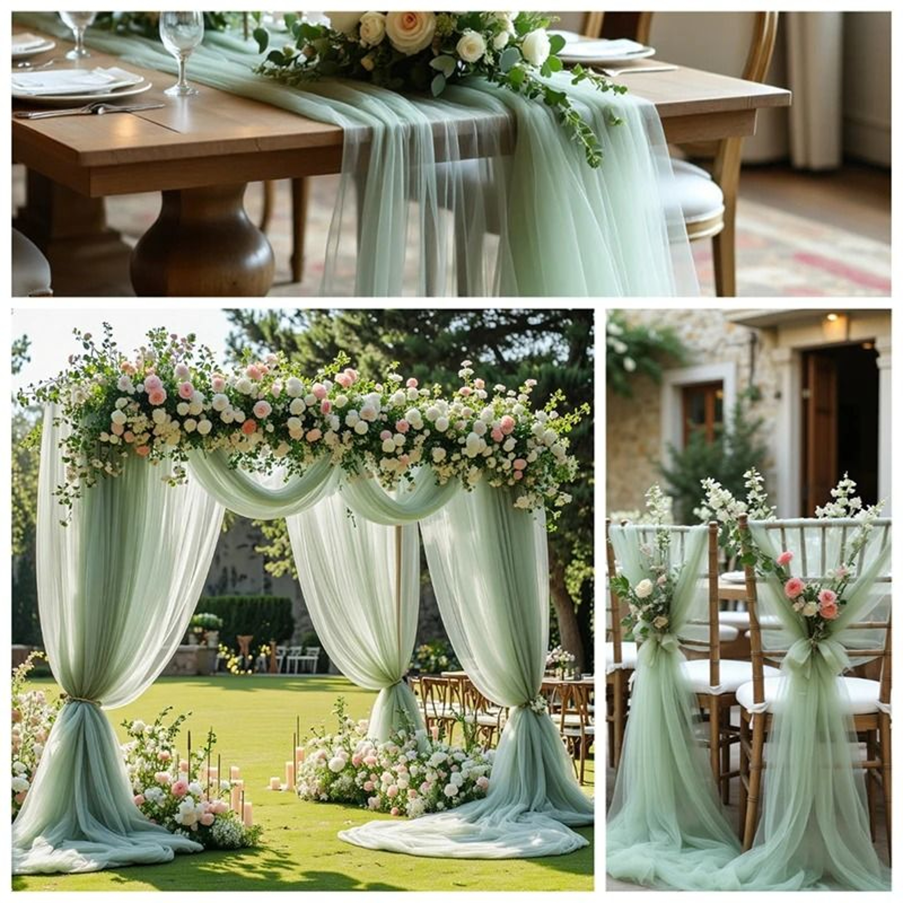 Organza Tulle Sheer Voile Fabric By The Meter 63Inch Wide Sheer Draping Material For Weddings  DIY  6