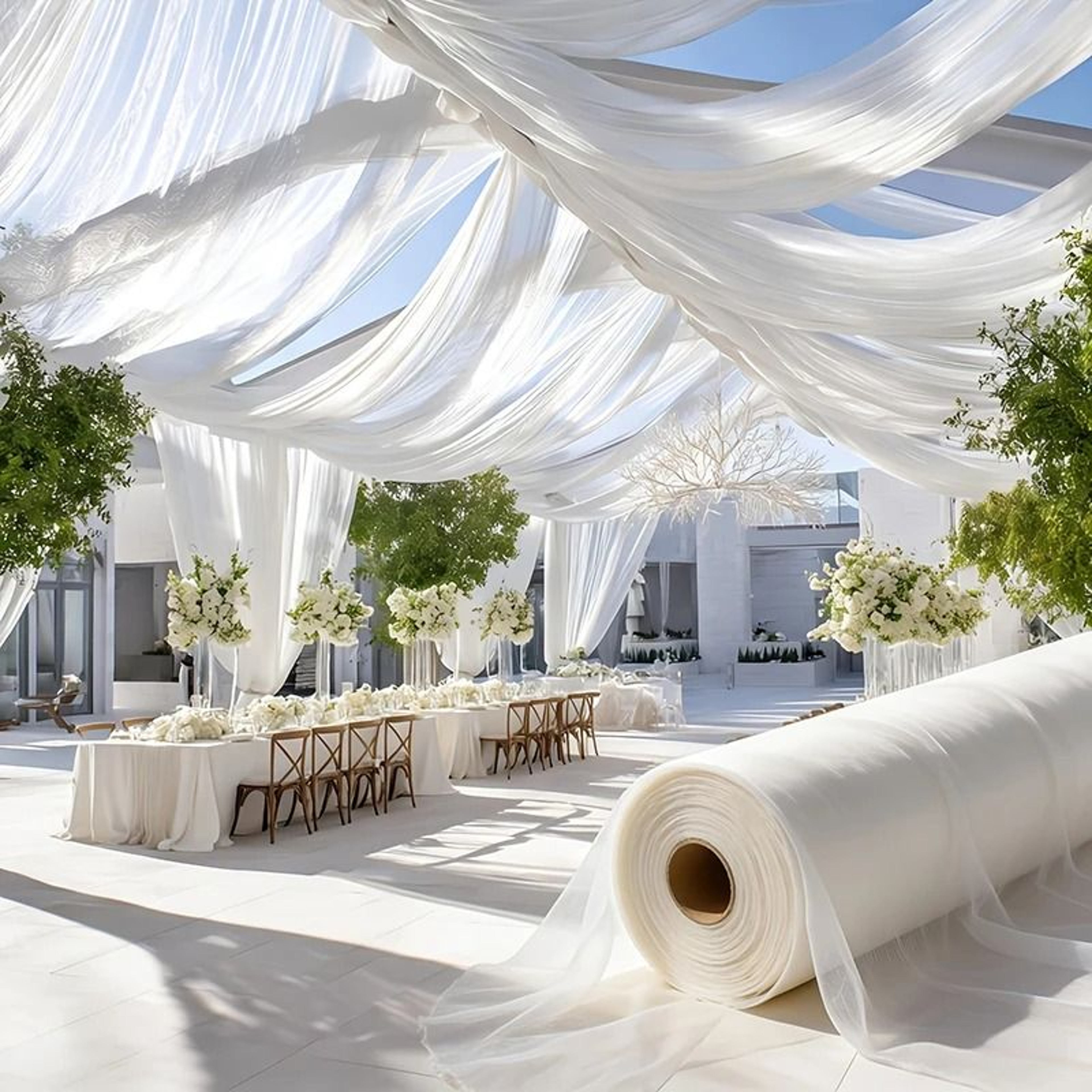 Organza Tulle Sheer Voile Fabric By The Meter 63Inch Wide Sheer Draping Material For Weddings  DIY  12