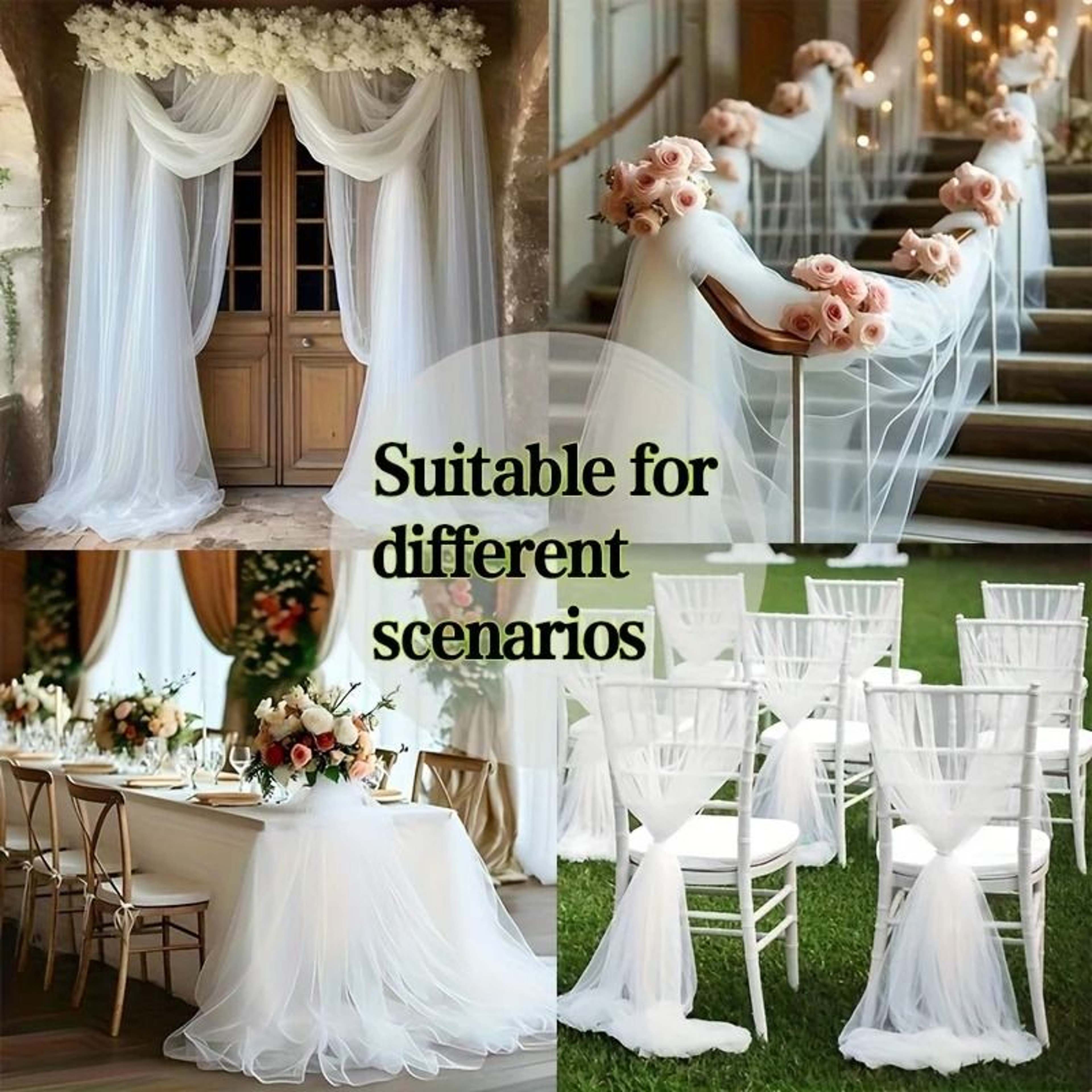 Organza Tulle Sheer Voile Fabric By The Meter 63Inch Wide Sheer Draping Material For Weddings  DIY  2