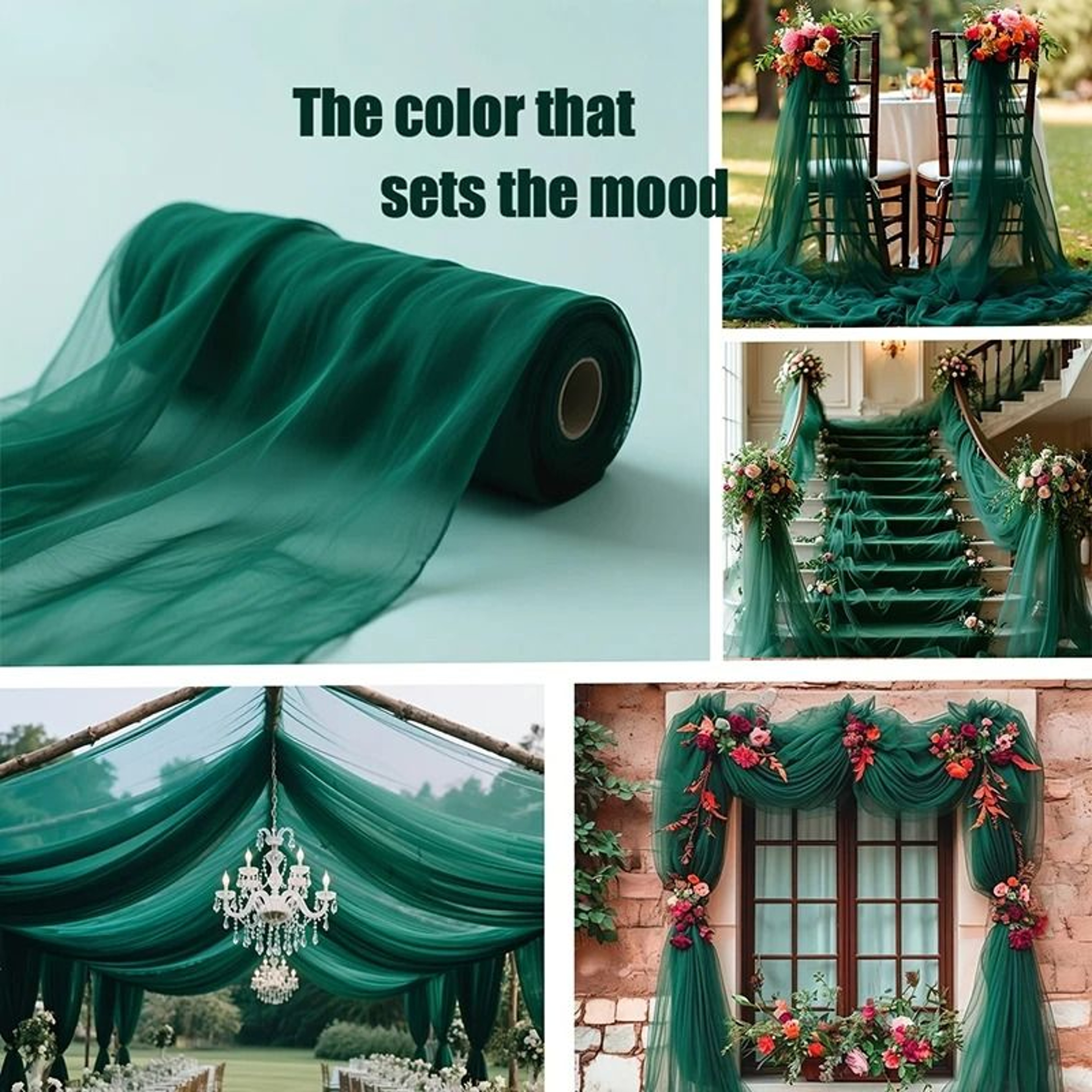 Organza Tulle Sheer Voile Fabric By The Meter 63Inch Wide Sheer Draping Material For Weddings  DIY  18