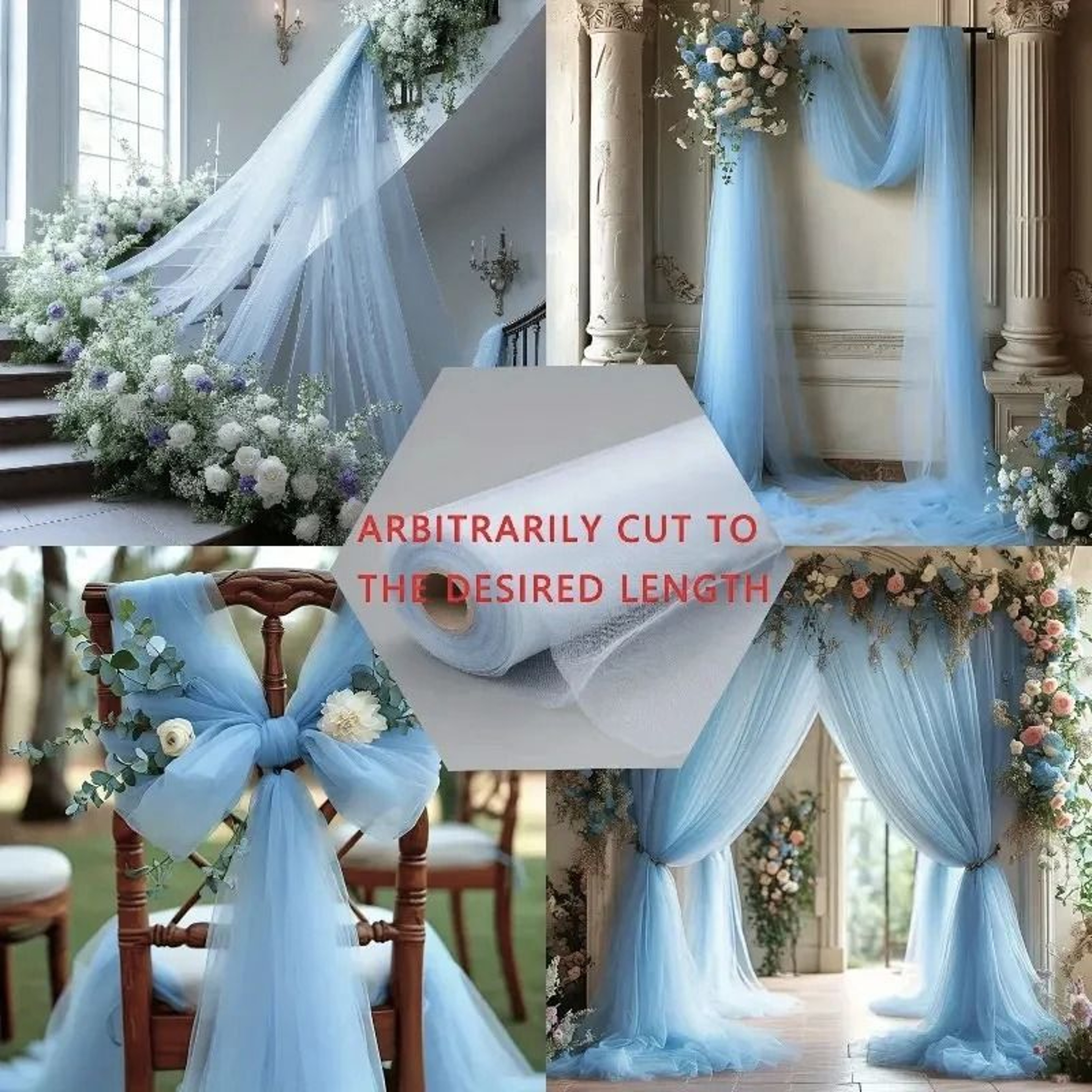 Organza Tulle Sheer Voile Fabric By The Meter 63Inch Wide Sheer Draping Material For Weddings  DIY  16