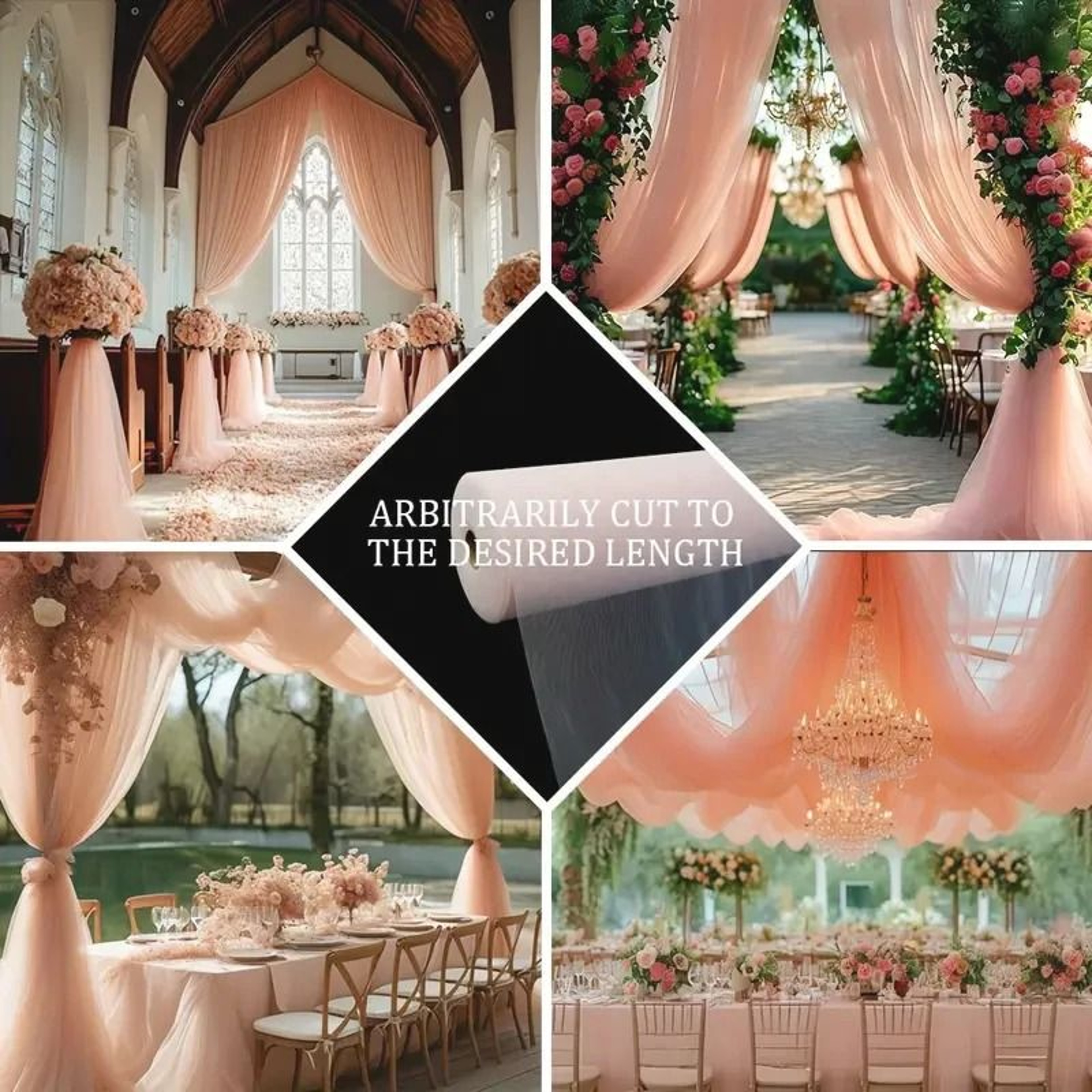 Organza Tulle Sheer Voile Fabric By The Meter 63Inch Wide Sheer Draping Material For Weddings  DIY  15