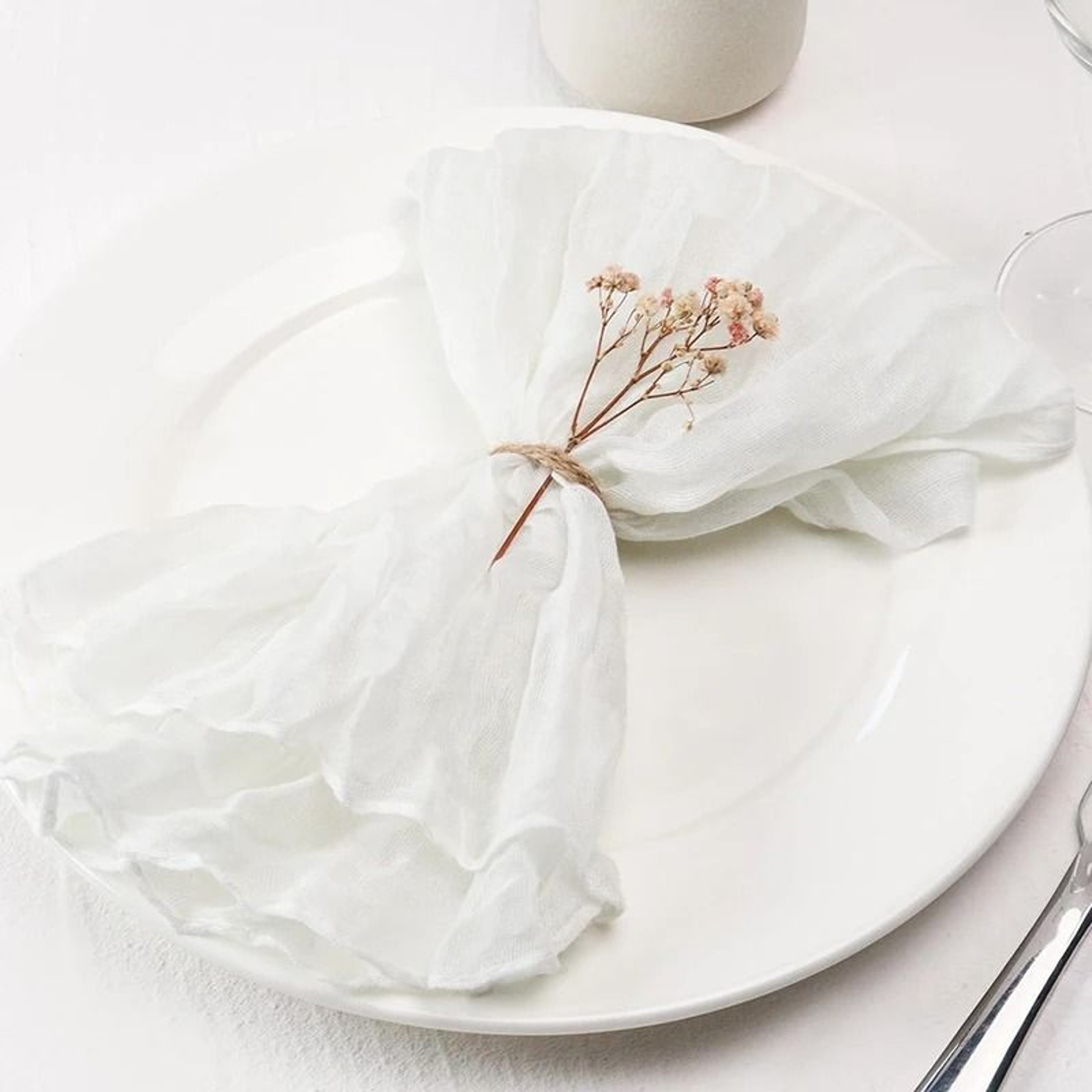 Beige Cheesecloth Gauze Napkins  Set Of 6 Washable 197x197 Inch Dinner Table Napkins For Weddings   7