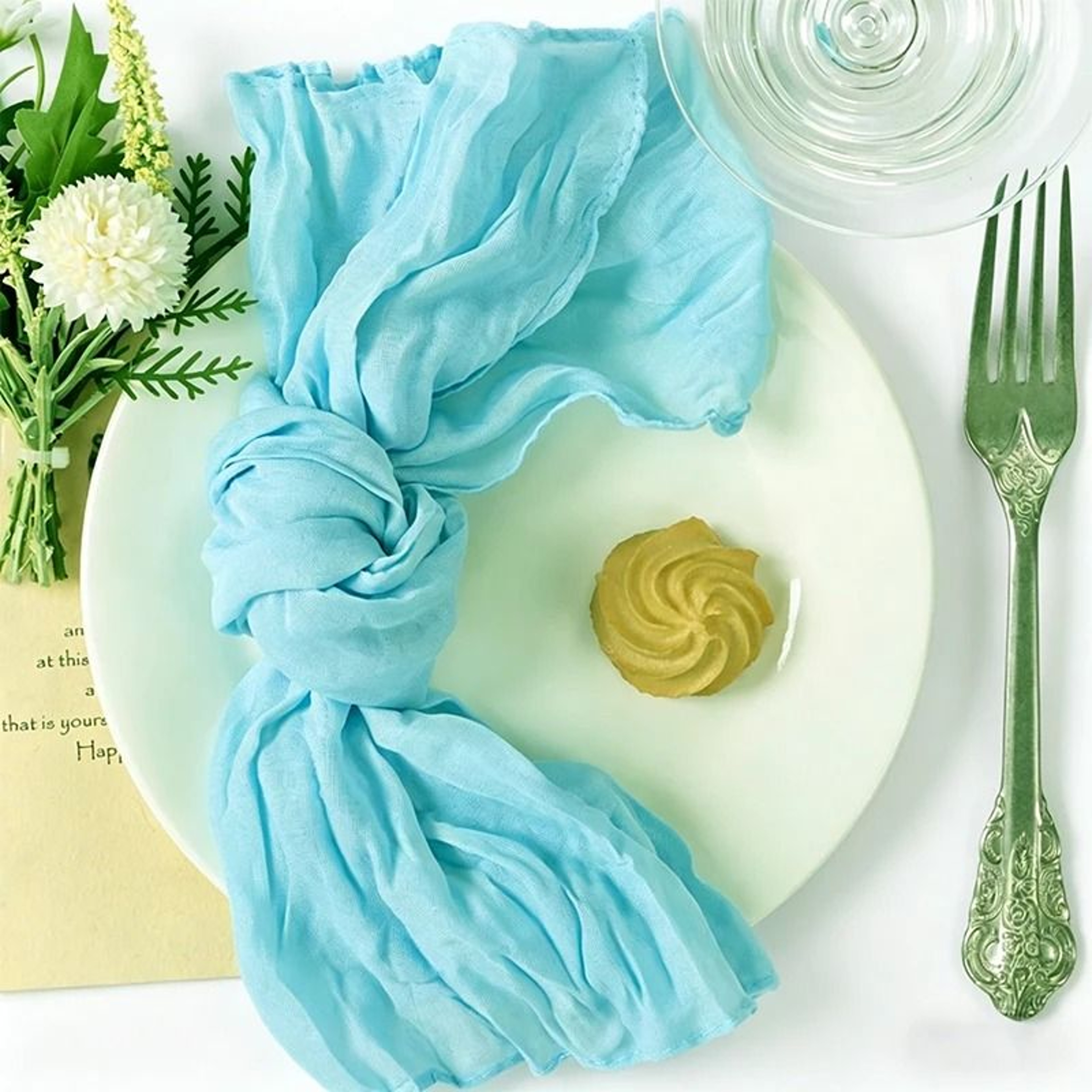 Beige Cheesecloth Gauze Napkins  Set Of 6 Washable 197x197 Inch Dinner Table Napkins For Weddings   17