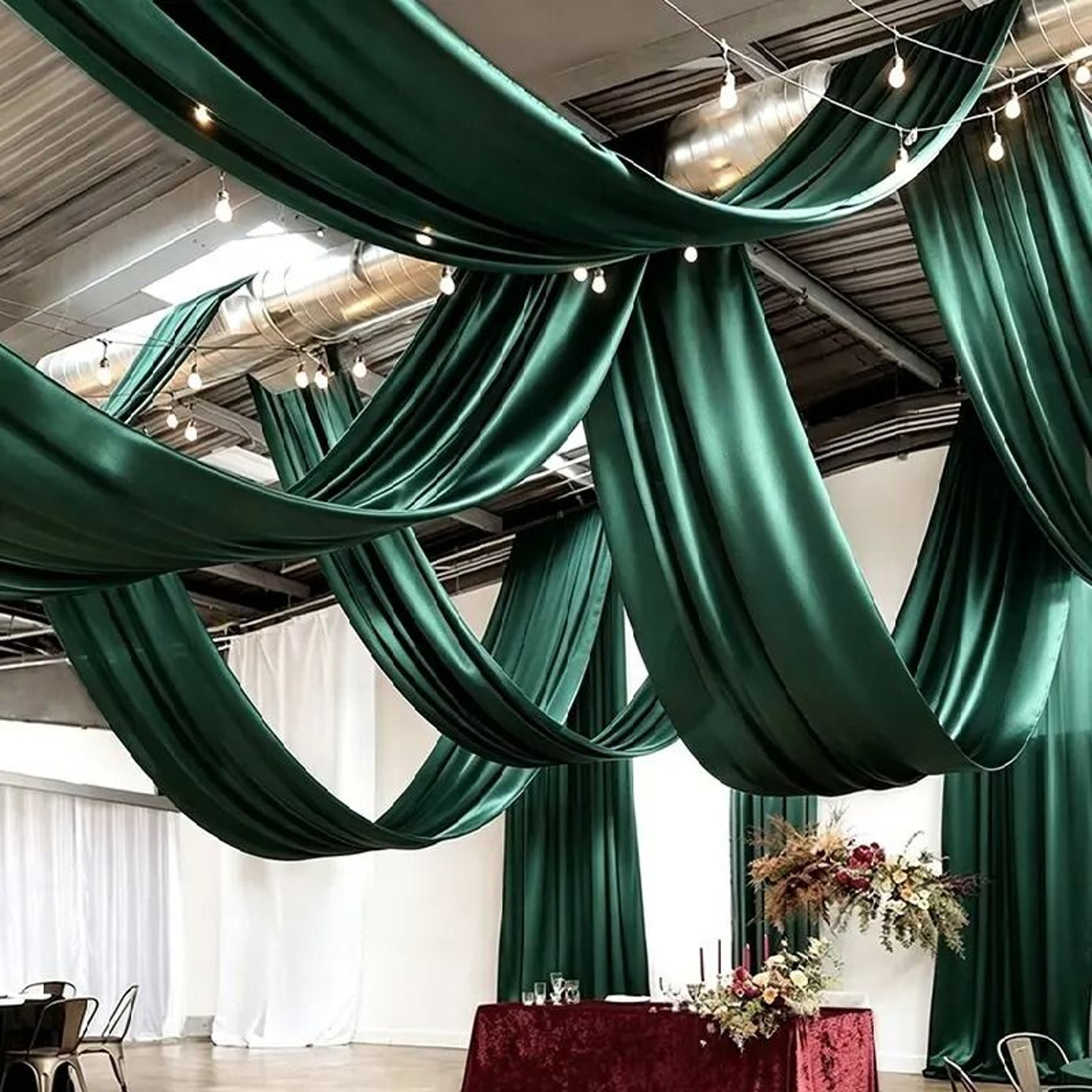 Satin Backdrop Curtain  Ceiling Drape Silky Party Decor For Weddings  Birthdays 18