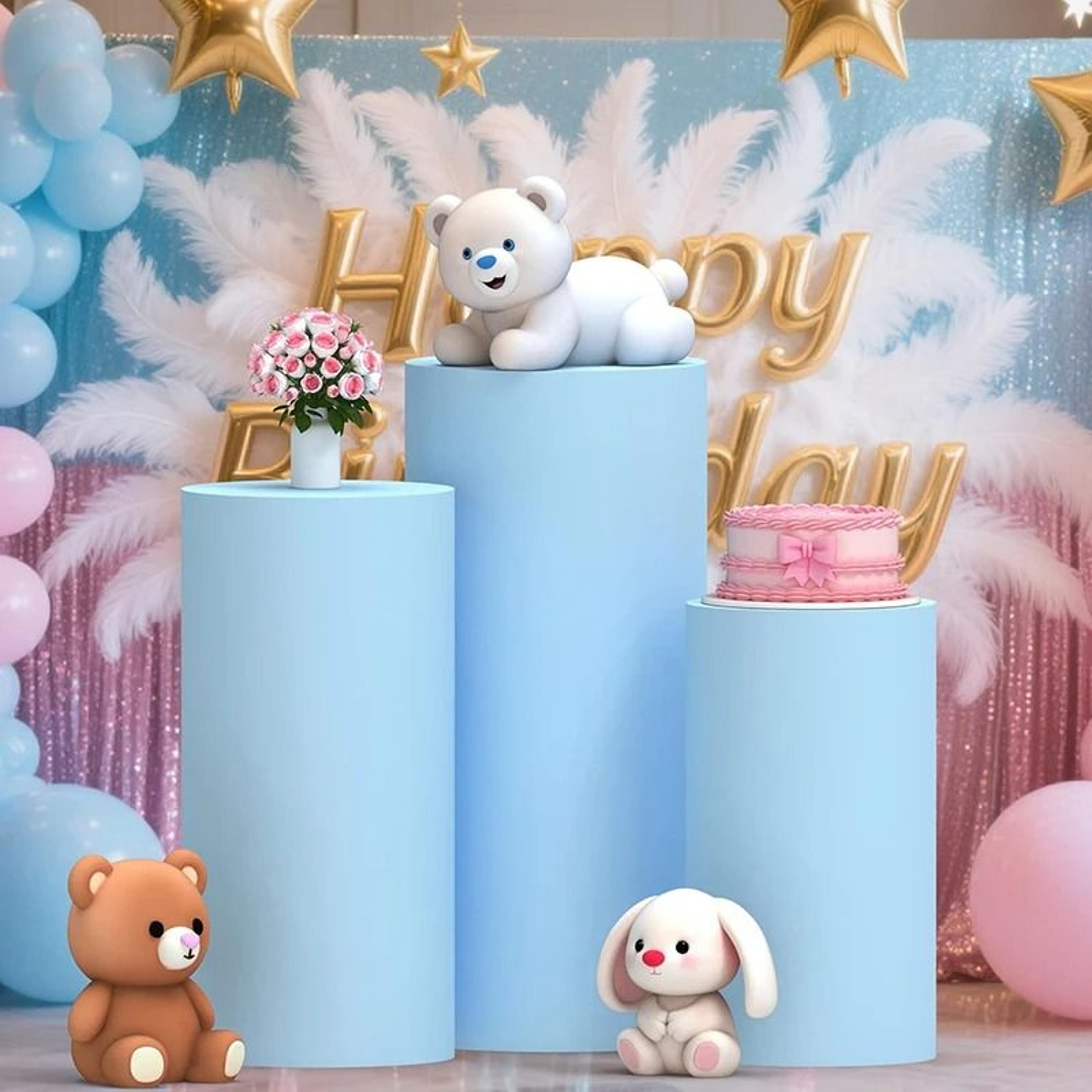 Spandex Cylinder Pedestal Stand Covers Elastic Round Plinth Pillar Covers For Weddings  Parties 10