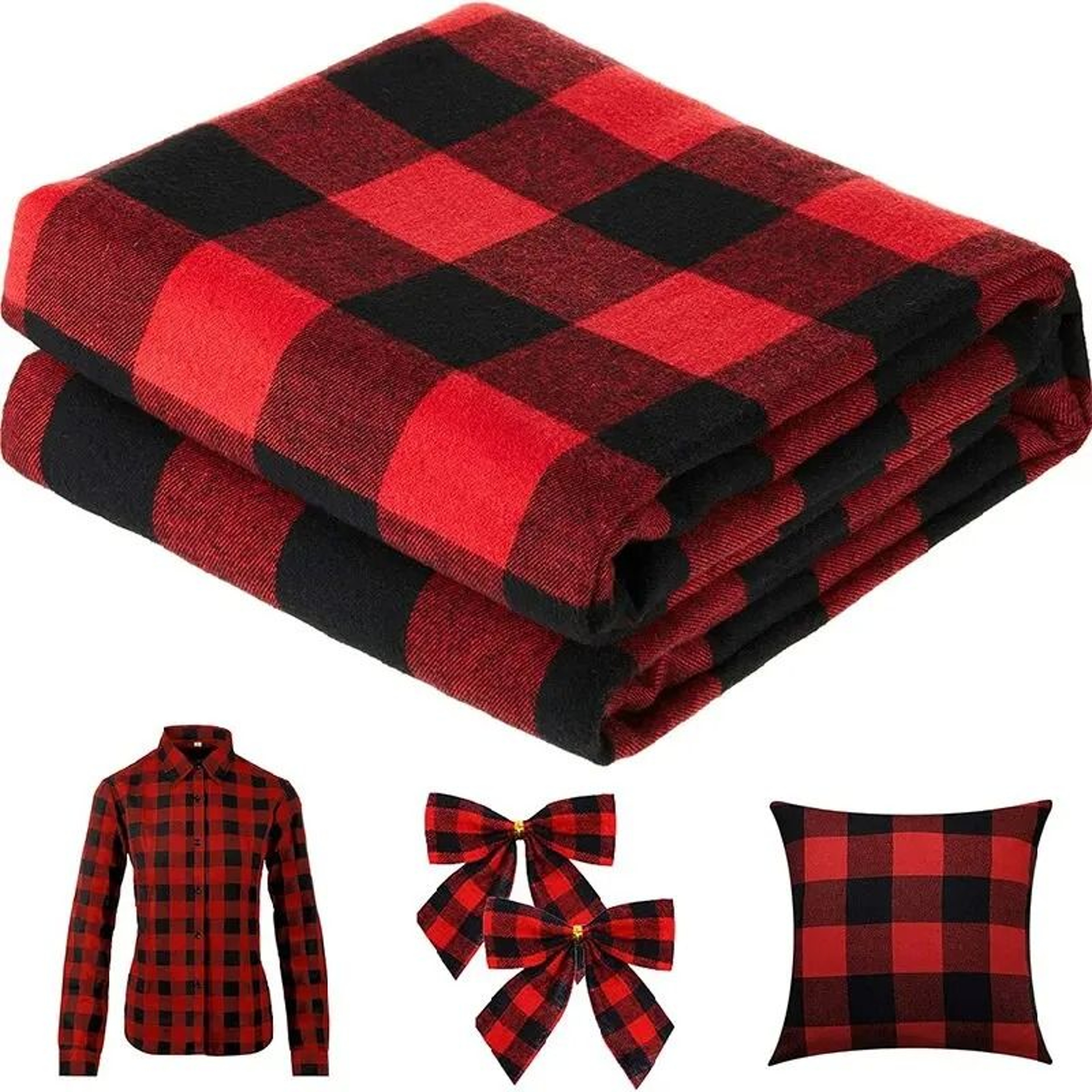 Retro Christmas Buffalo Plaid 100 Cotton Fabric By The Meter DIY Sewing  Quilting Material 4