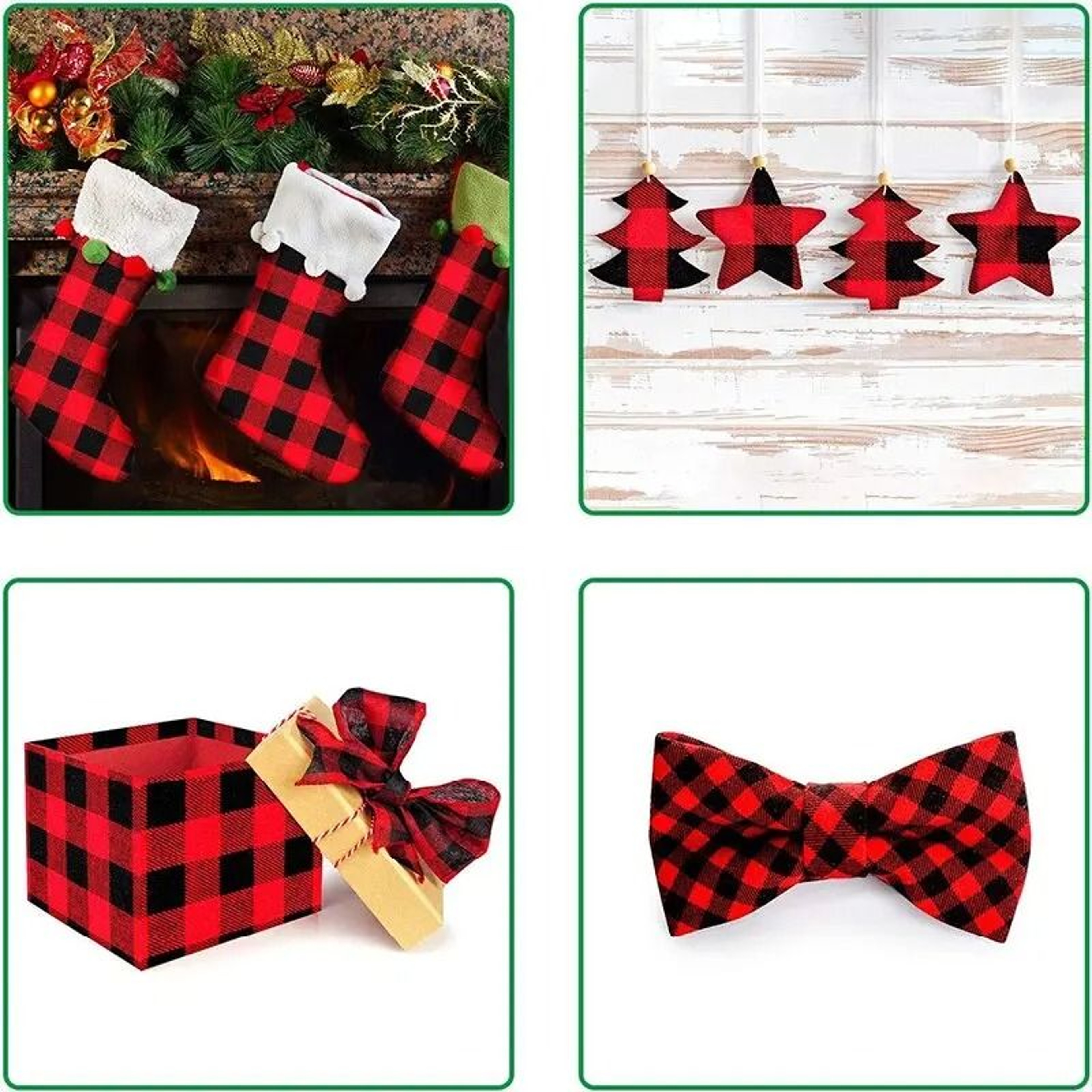 Retro Christmas Buffalo Plaid 100 Cotton Fabric By The Meter DIY Sewing  Quilting Material 1