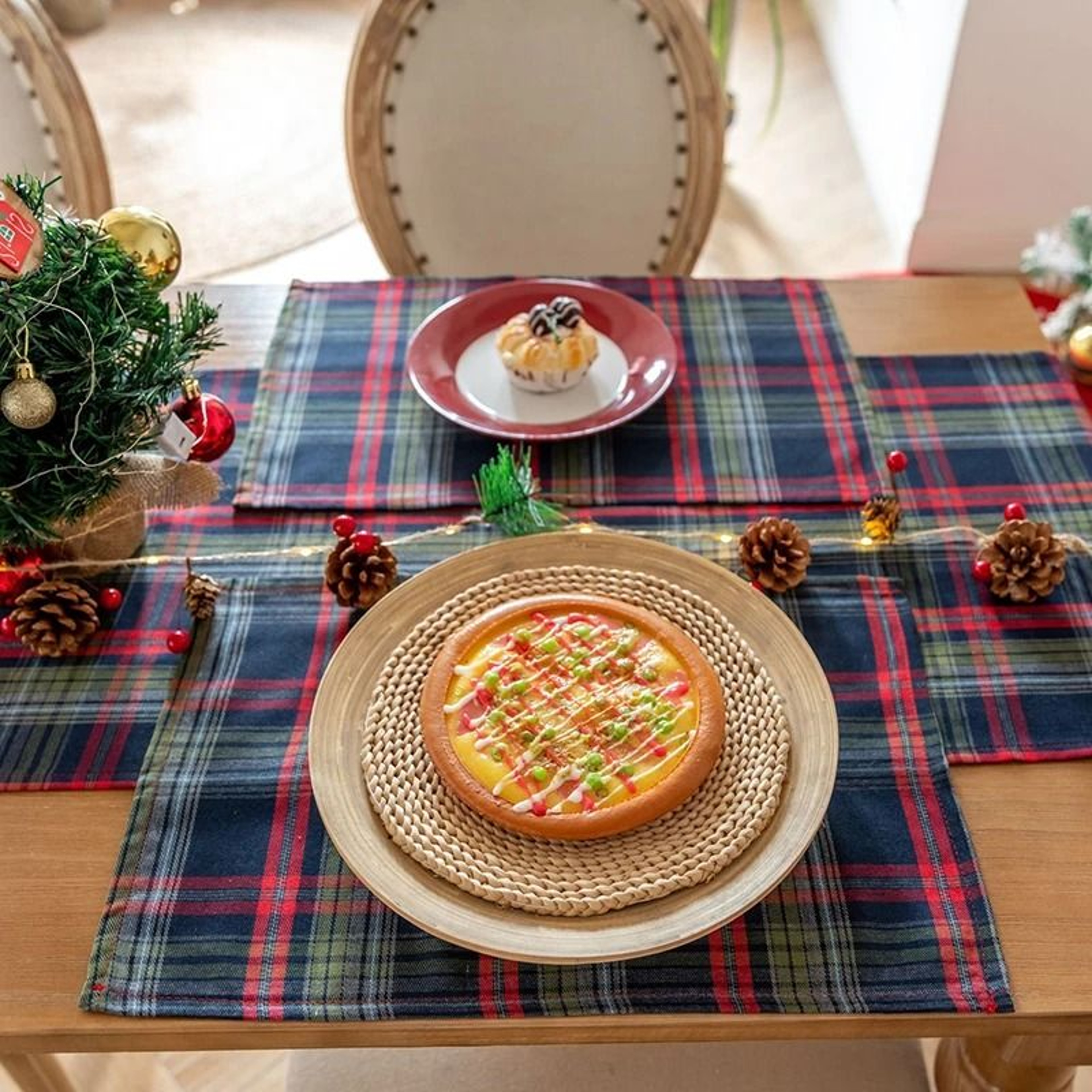Christmas Buffalo Check Cotton Placemats Set Of 4 Reusable Xmas Dinner Mats For Kitchen 12