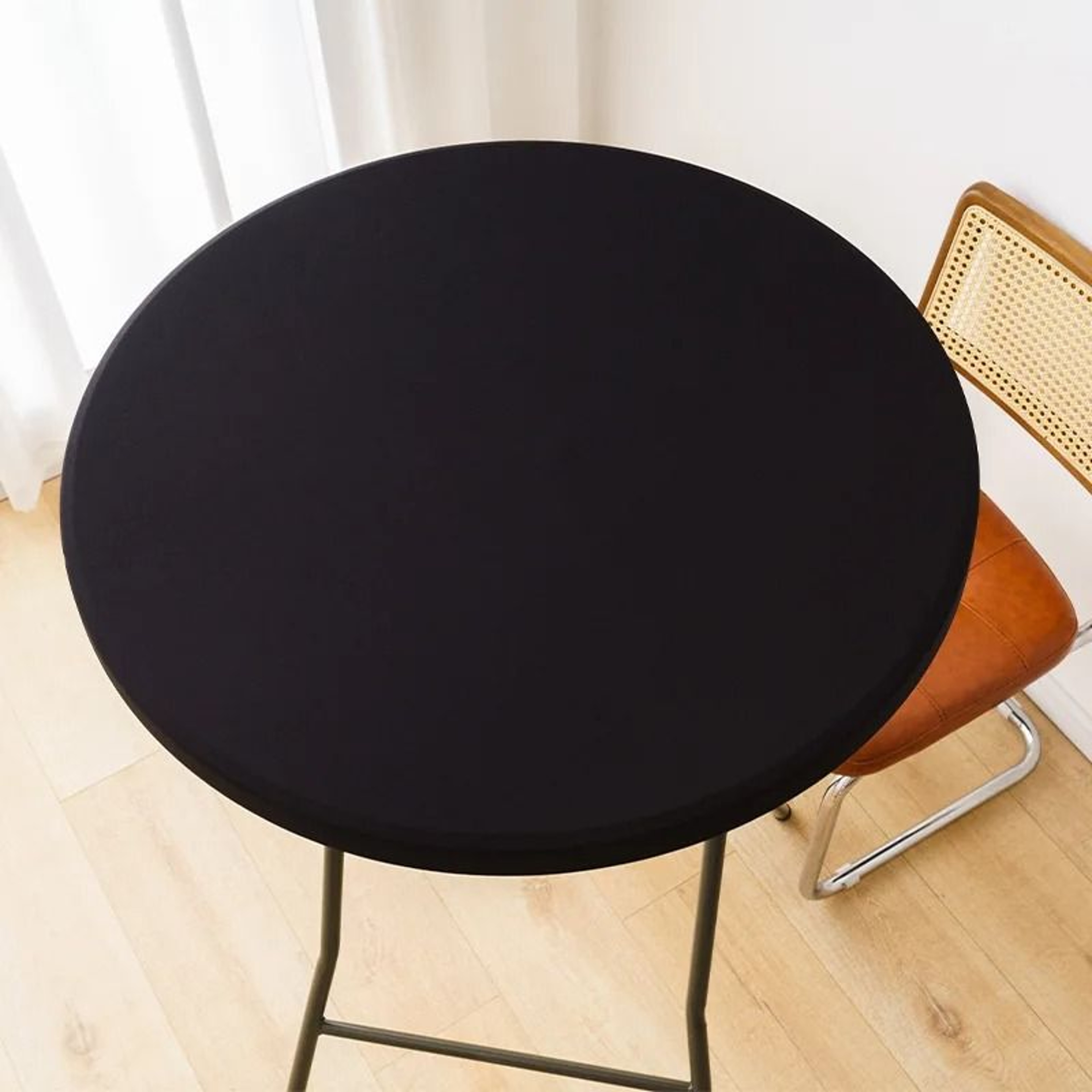 Round Spandex Elastic Tablecloth Dustproof Stretch Fitted Cover For Picnic Dining  Wedding 7