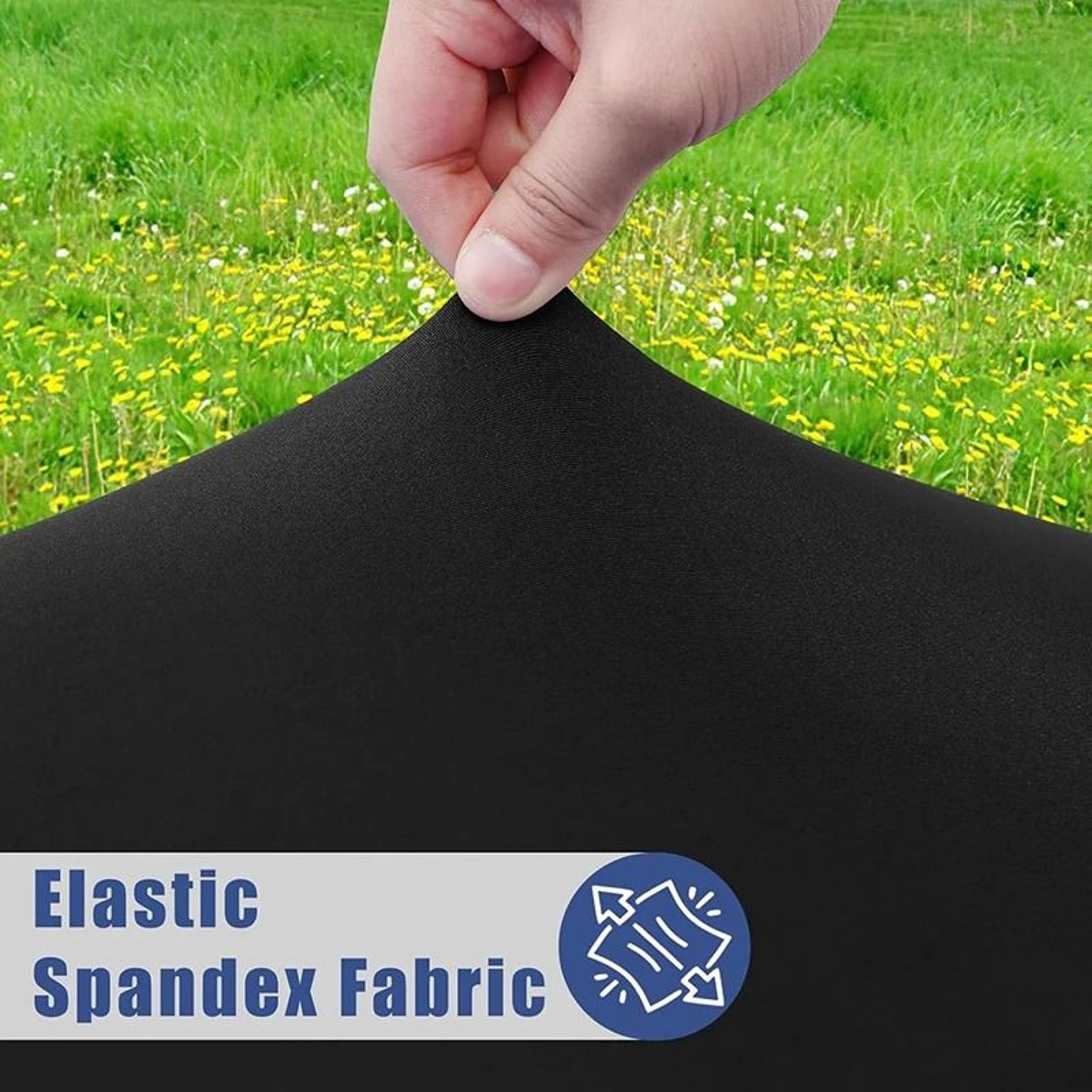 Round Spandex Elastic Tablecloth Dustproof Stretch Fitted Cover For Picnic Dining  Wedding 4