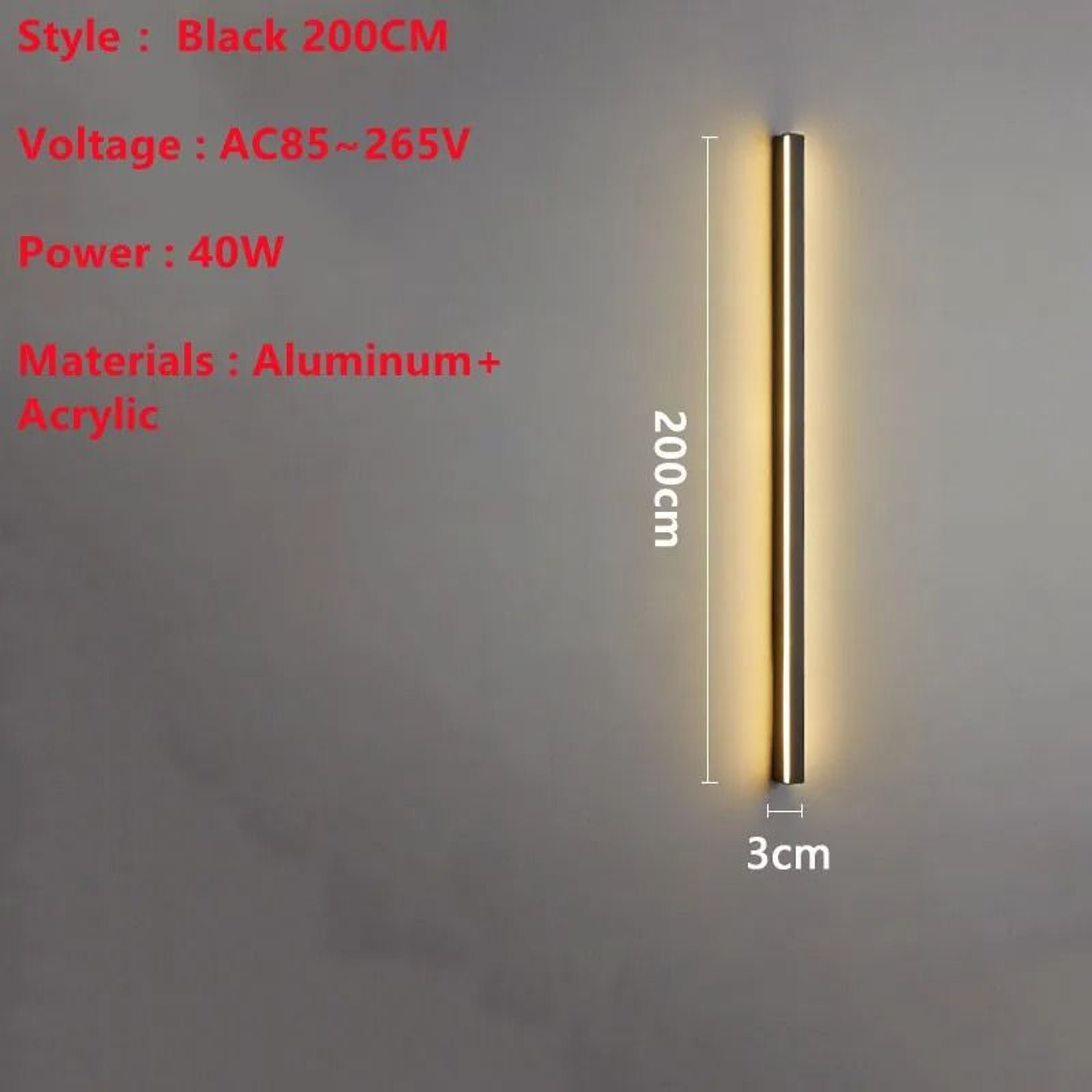 Superlong Minimalist LED Line Wall Light 200CM Modern Indoor Sconce For TV Background Living Room   10