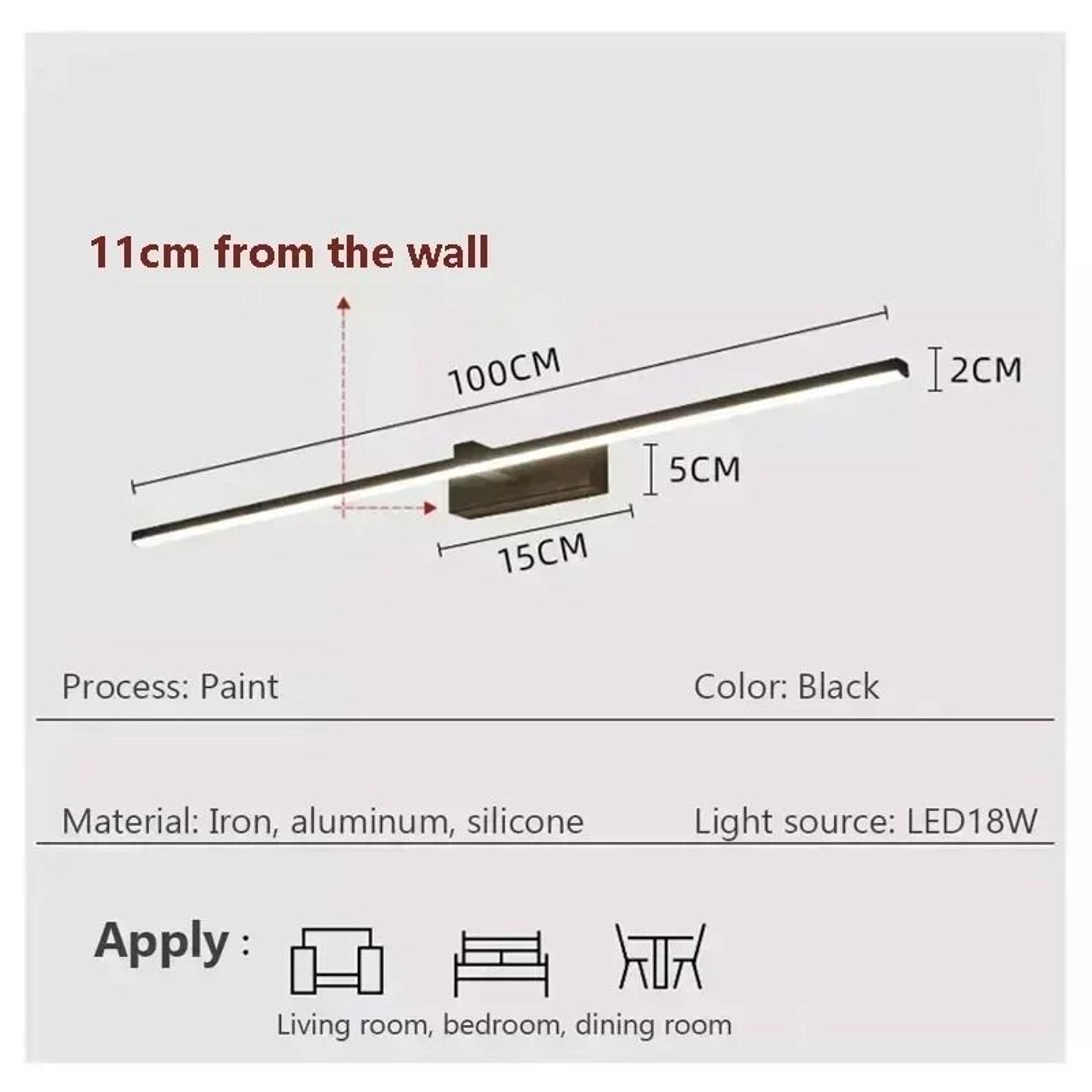 Modern LED Mirror Front Lamp Long Strip Wall Light For Bathroom Vanity  Washroom 5