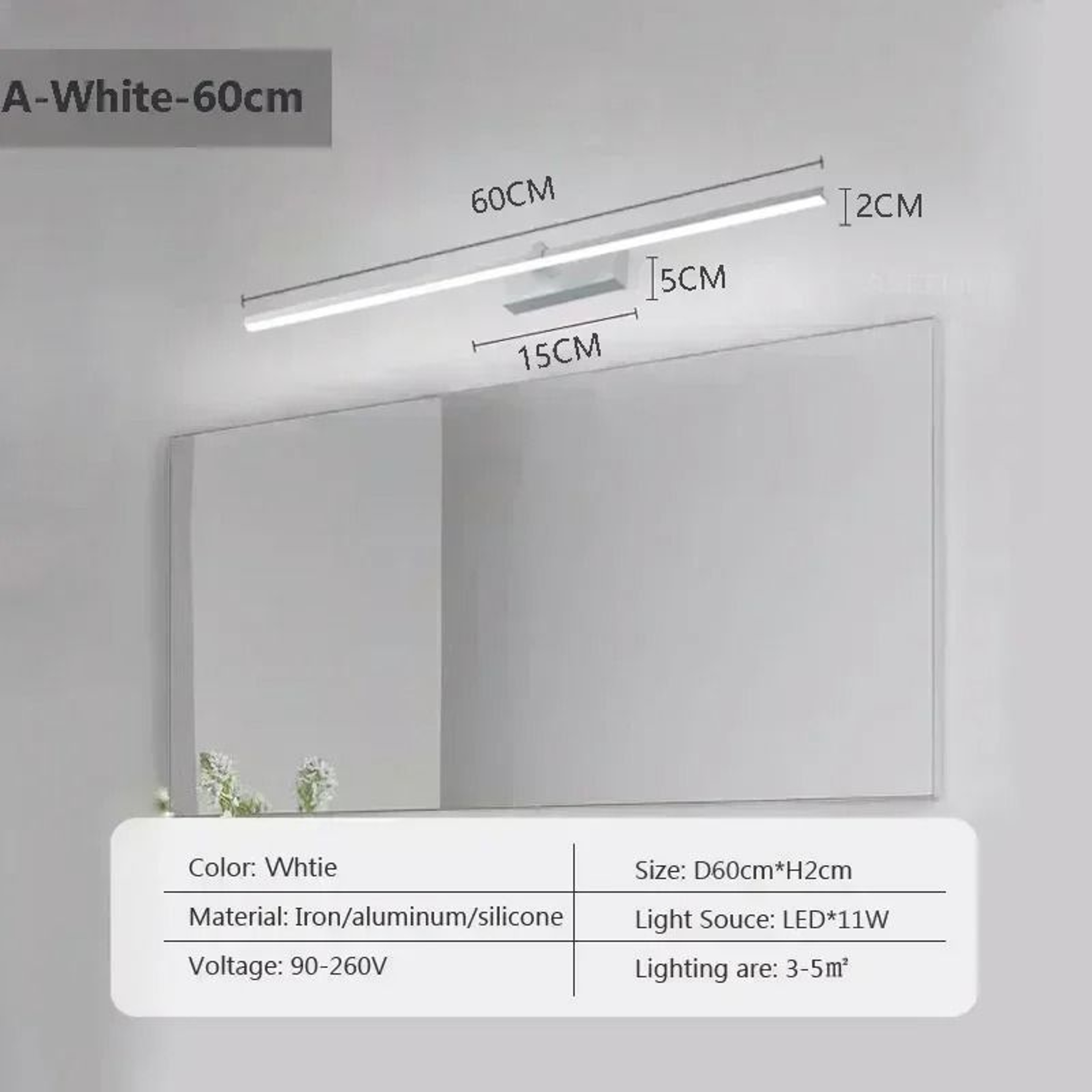 Modern LED Mirror Front Lamp Long Strip Wall Light For Bathroom Vanity  Washroom 6